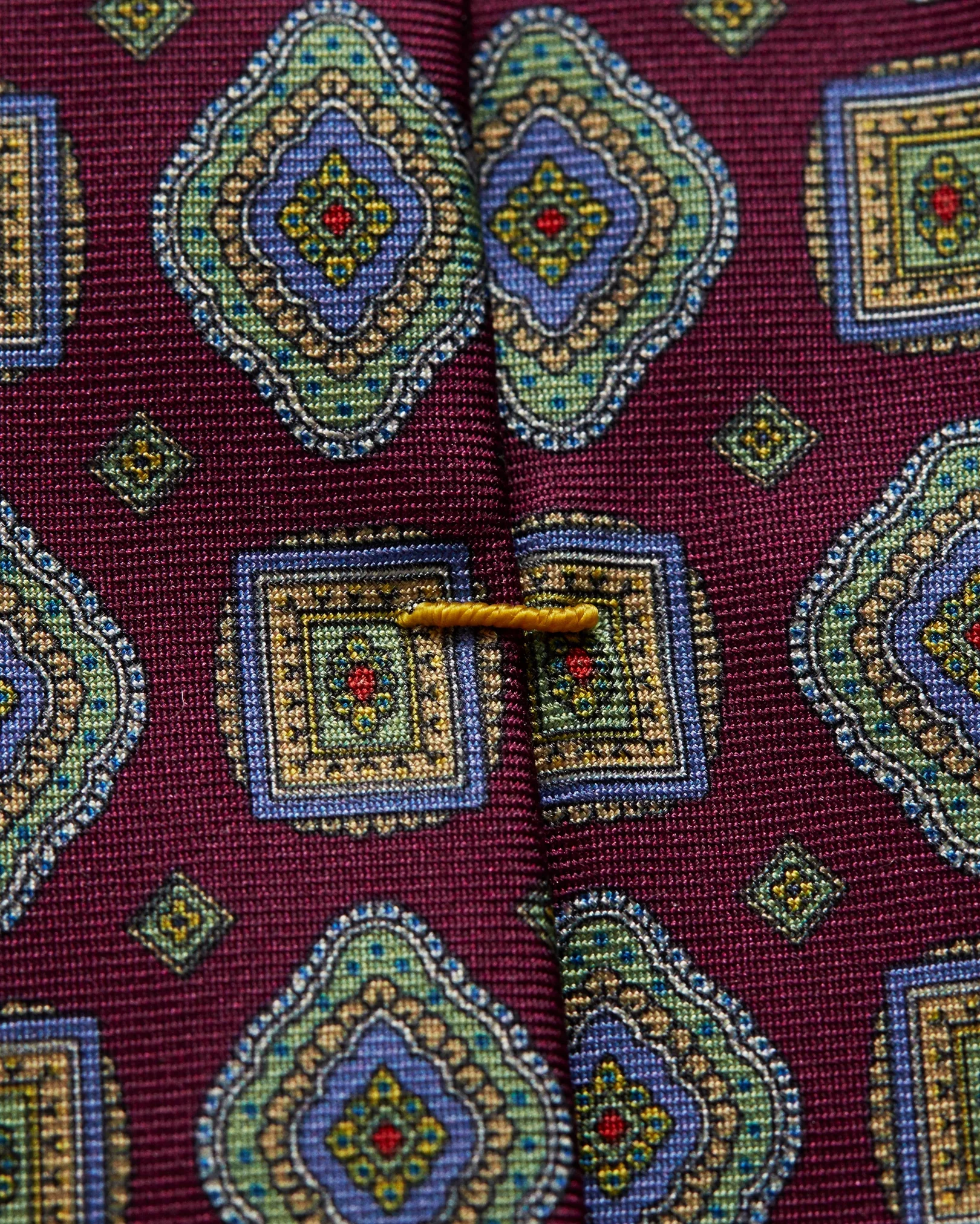 Eton - burgundy front tail printed tie
