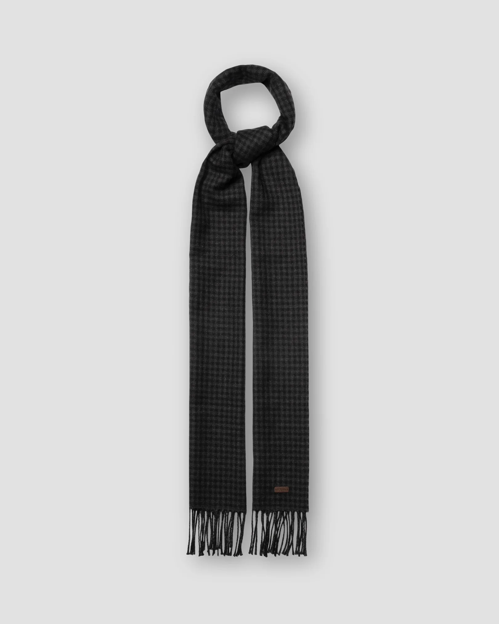 Eton - black check merino wool scarf