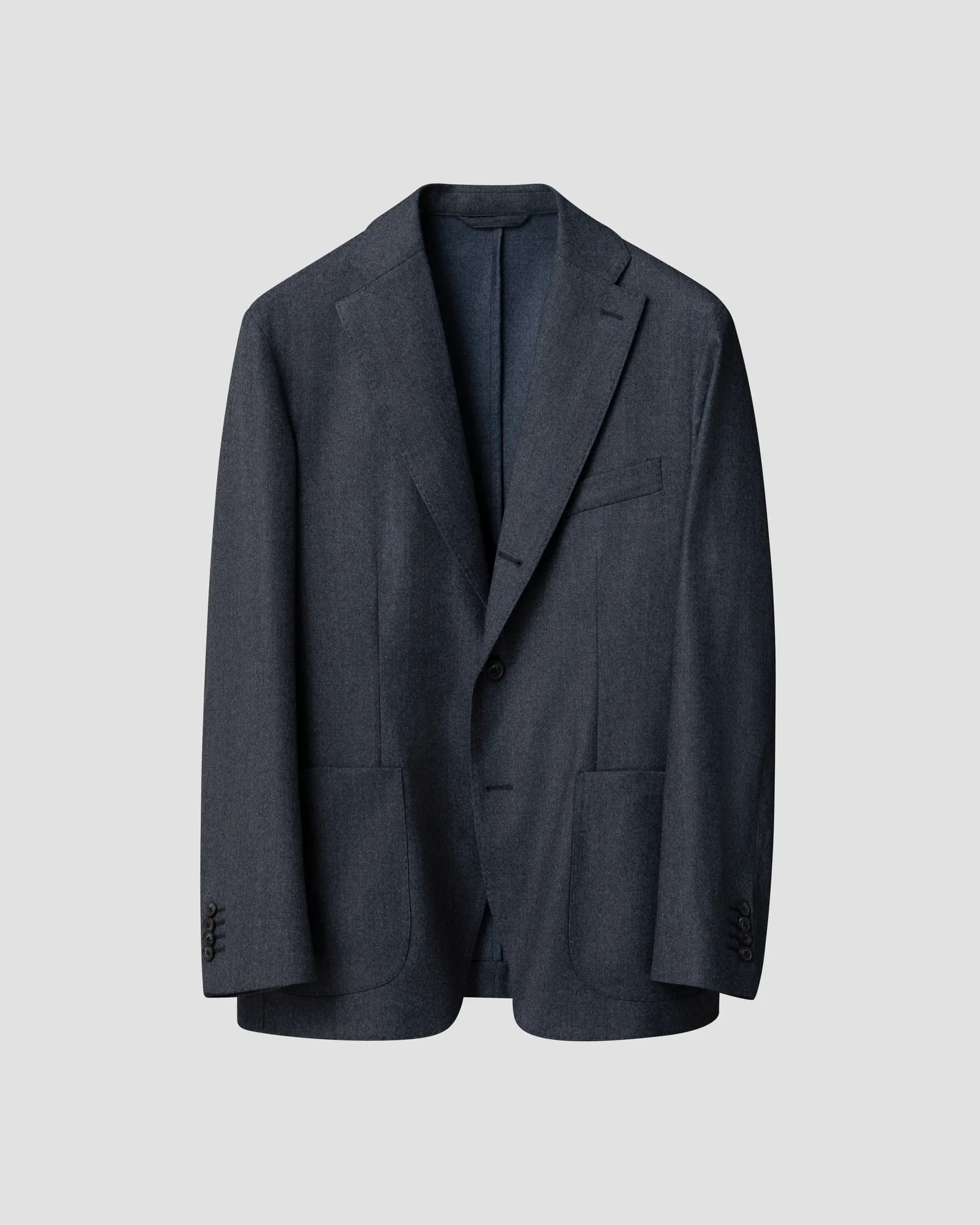 Eton - mid blue wool flannel soft jacket