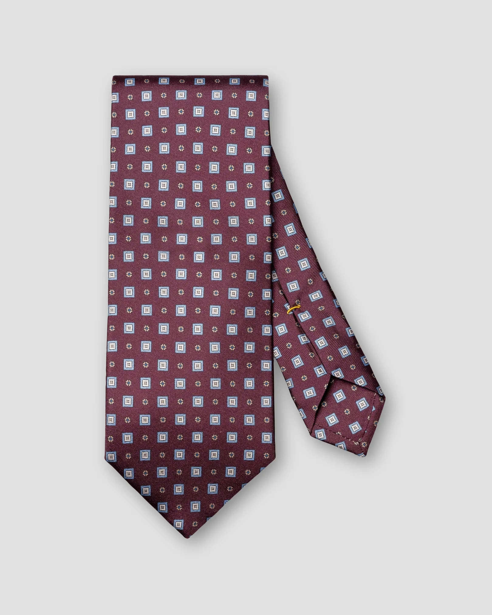 Eton - dark red medallion floral printed silk tie