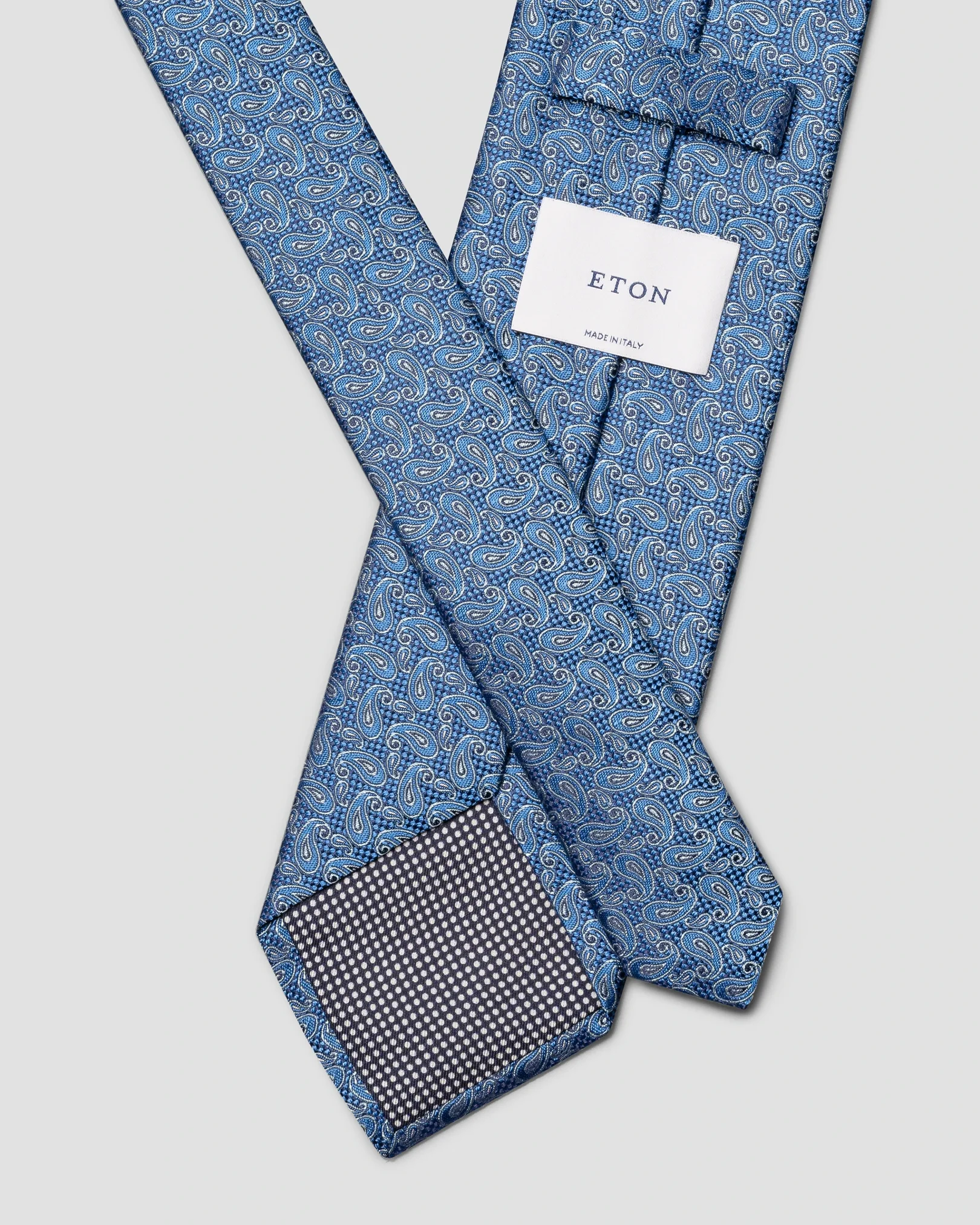 Eton - paisley woven silk tie dark blue paisley woven silk tie