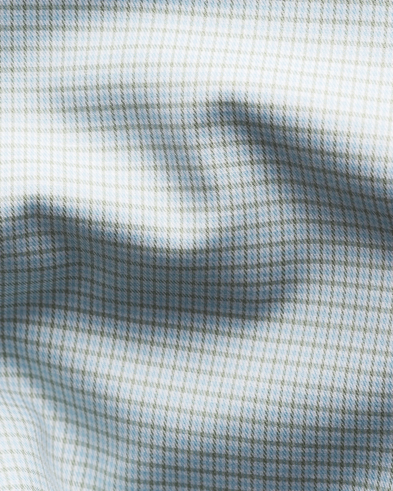 Eton - light green check fine twill shirt