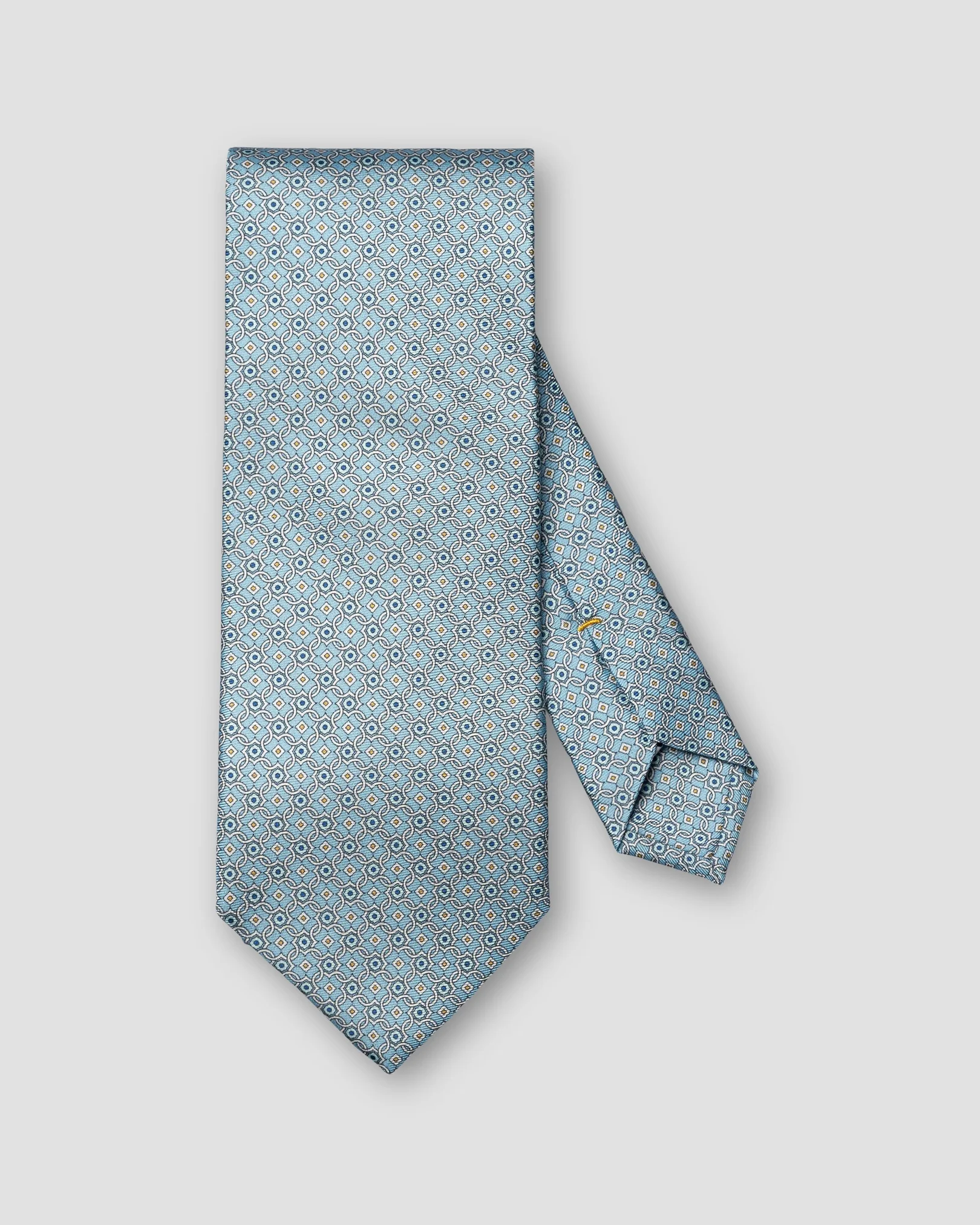Eton - light blue medallion printed silk tie