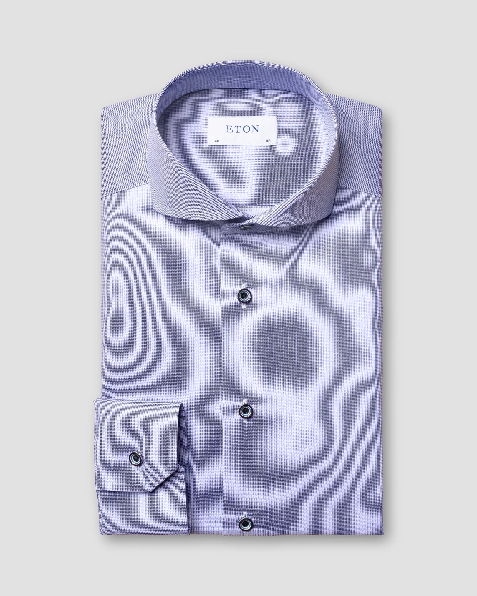 Eton - pastel navy shirt extreme cut away