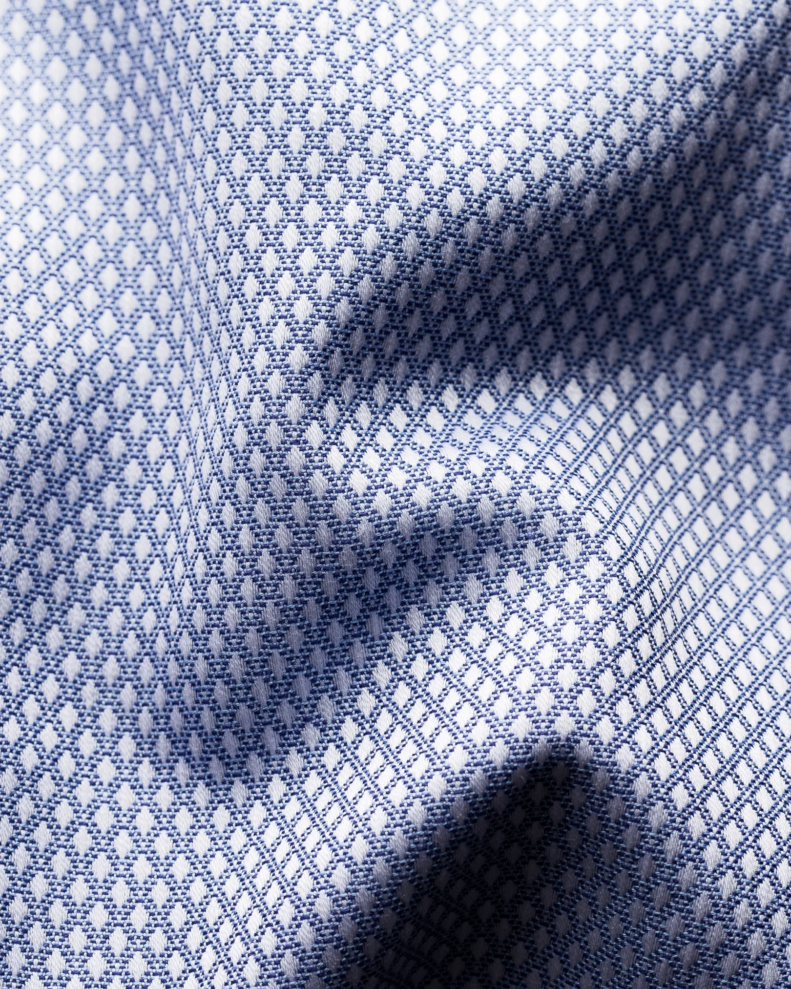 Eton - dusty blue diamond dobby shirt