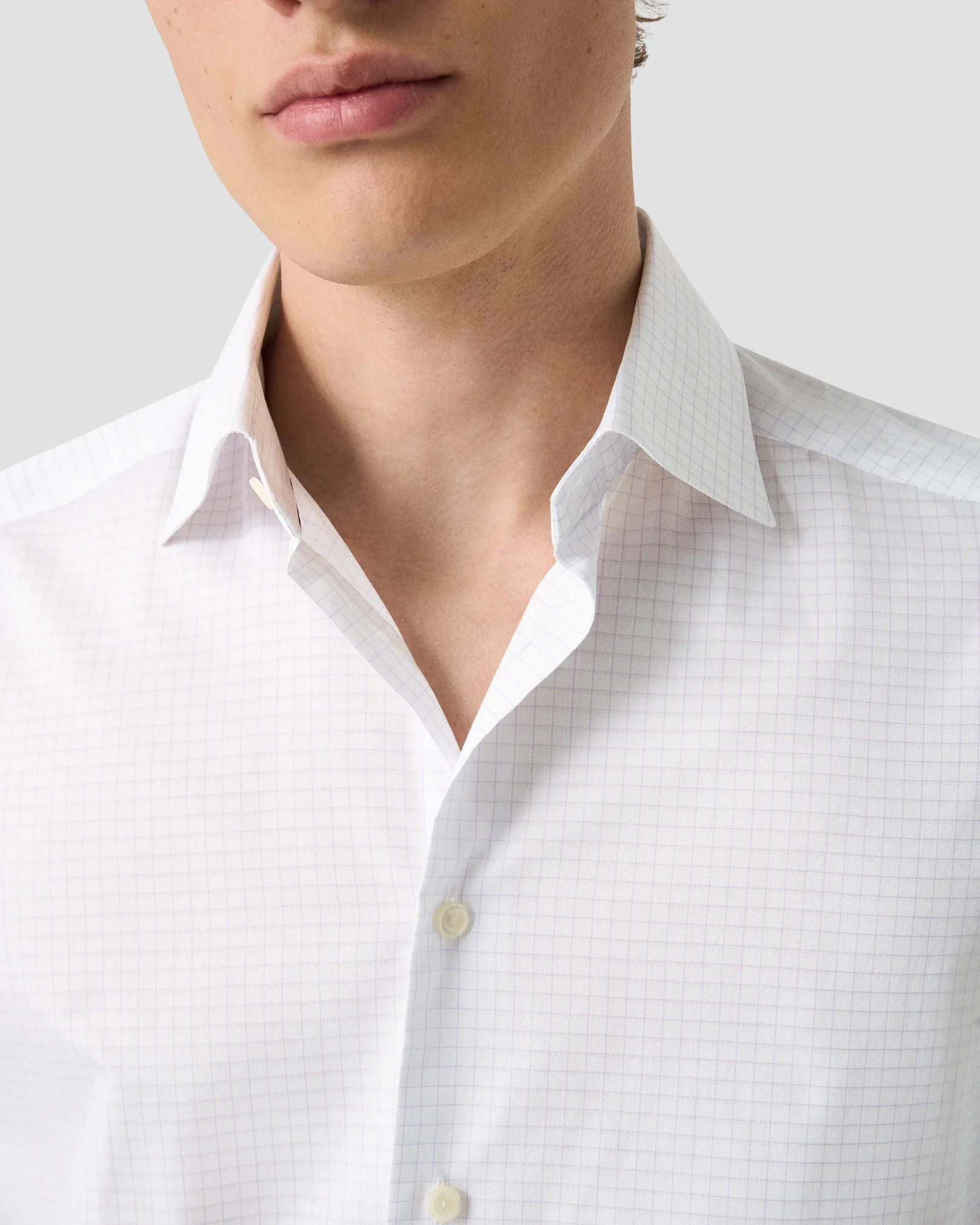 Eton - light purple check signature twill shirt 263