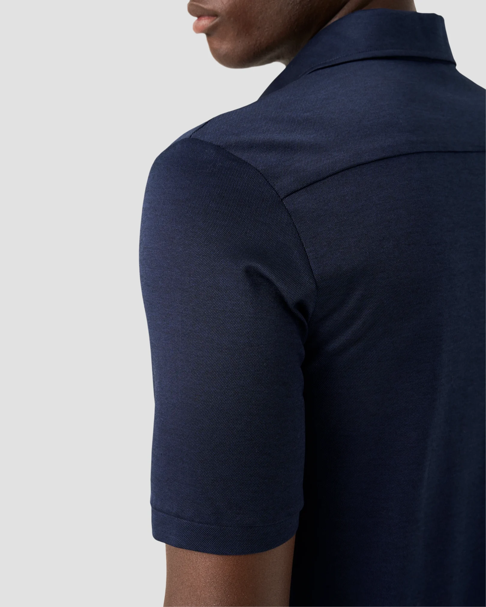 Eton - jaquard filo di scozia polo shirt navy blue