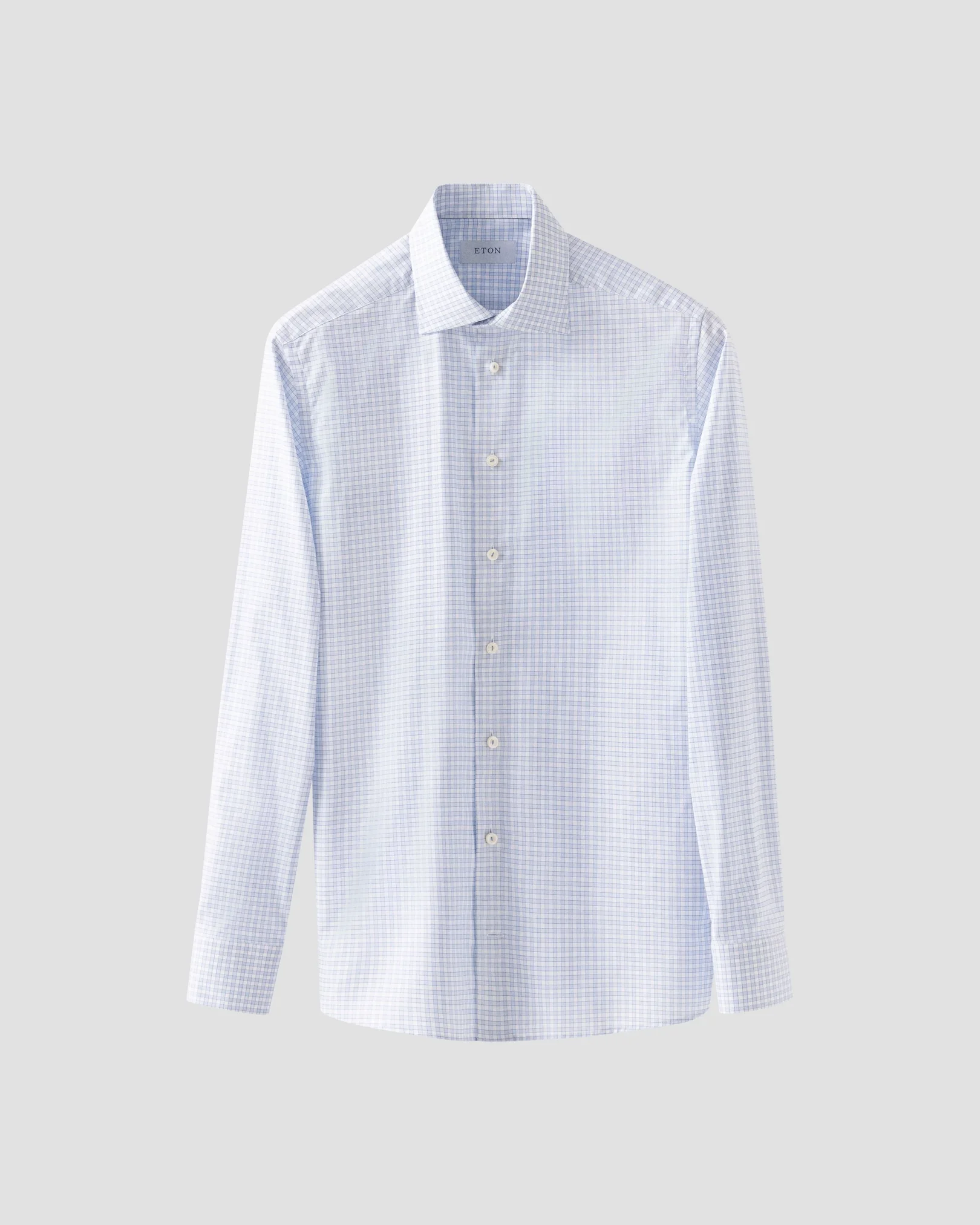 Eton - Light Blue Checked Signature Twill Shirt
