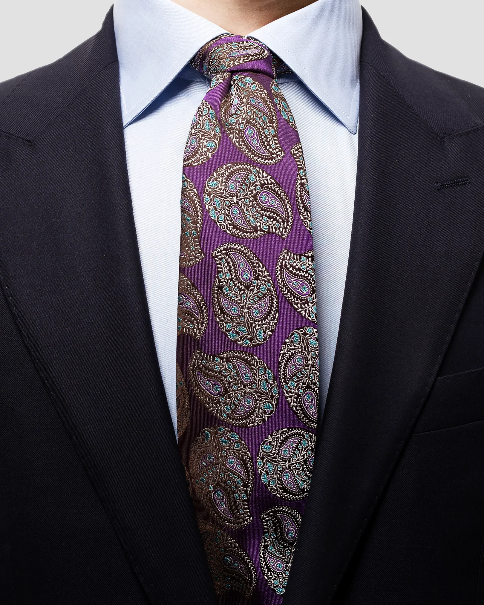 Eton - purple paisley tie