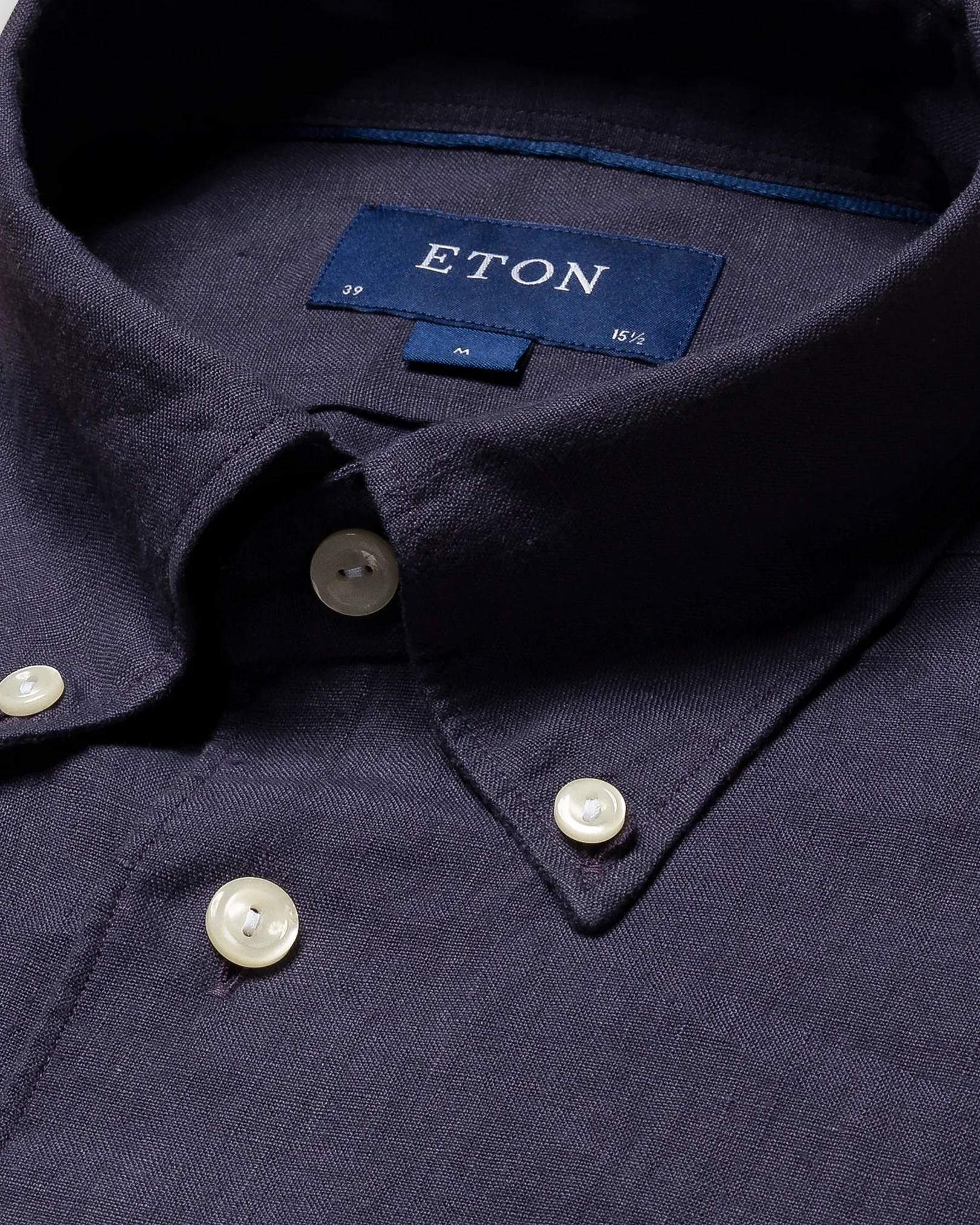 Eton - navy blue linen button down