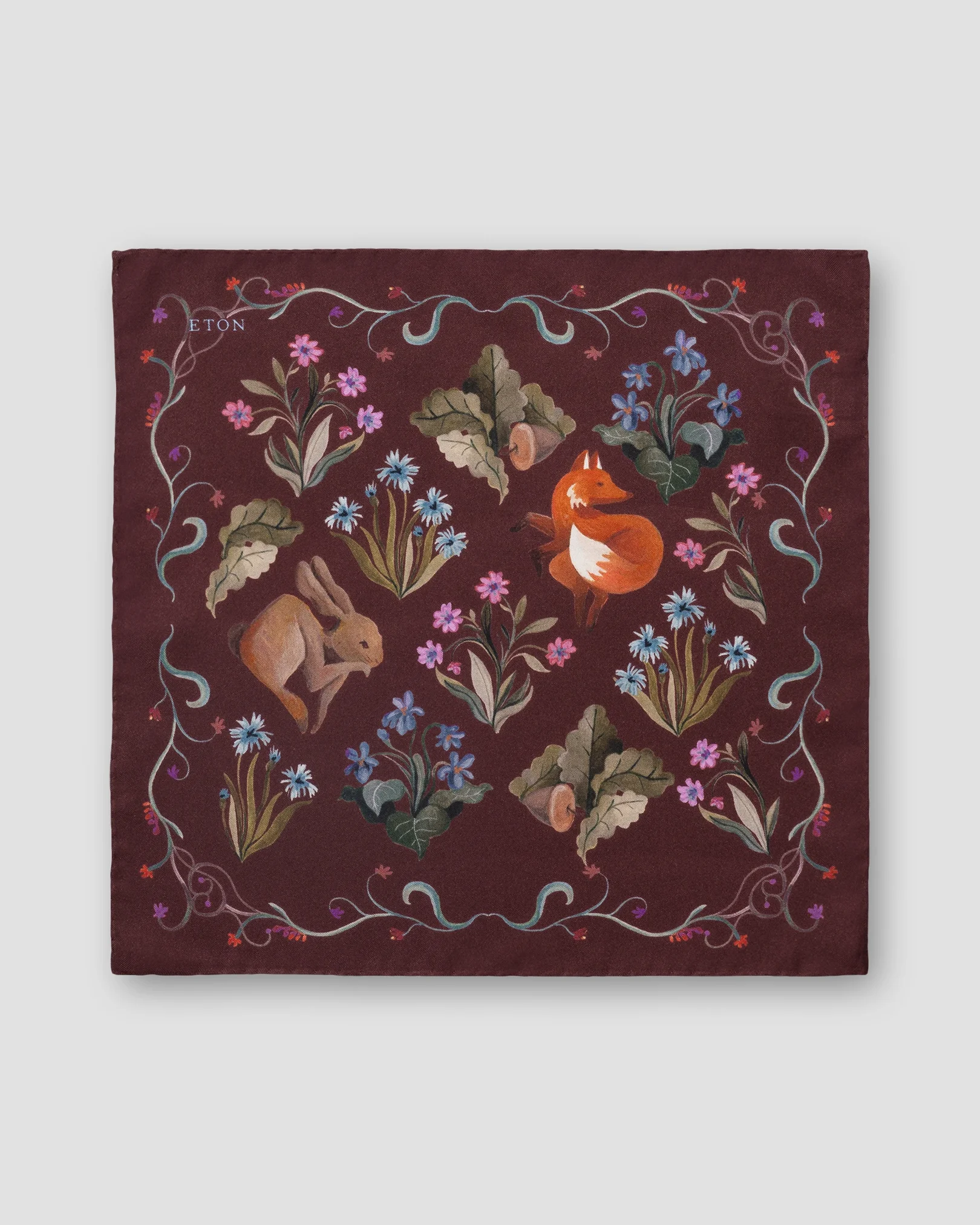 Eton - motif silk pocket square black motif silk pocket square