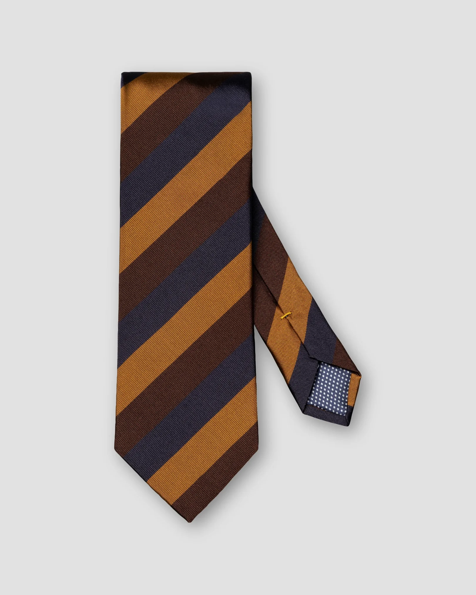 Eton - dark brown striped silk cotton mogador tie