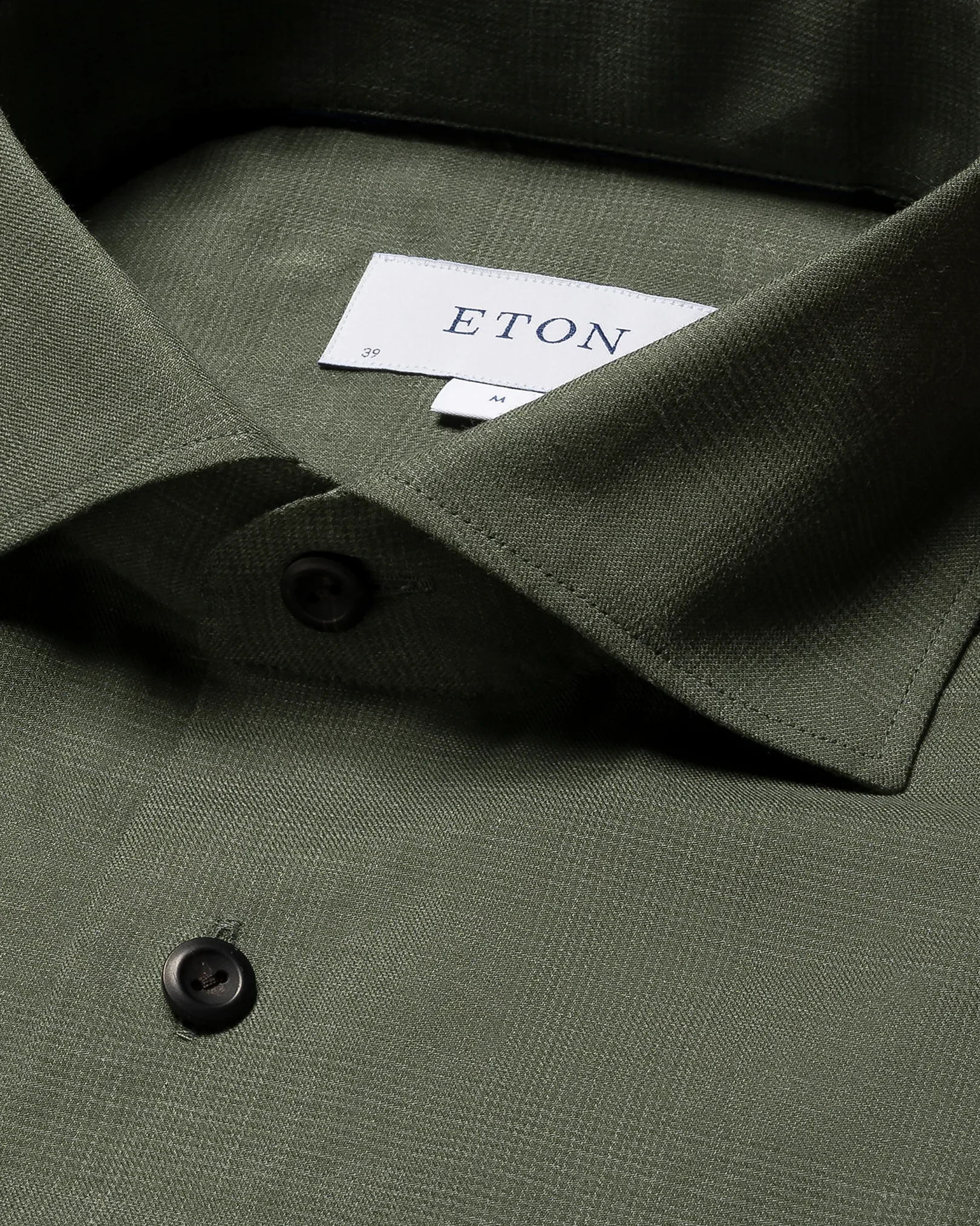 Eton - Green Checked Wrinkle Free Flannel Shirt