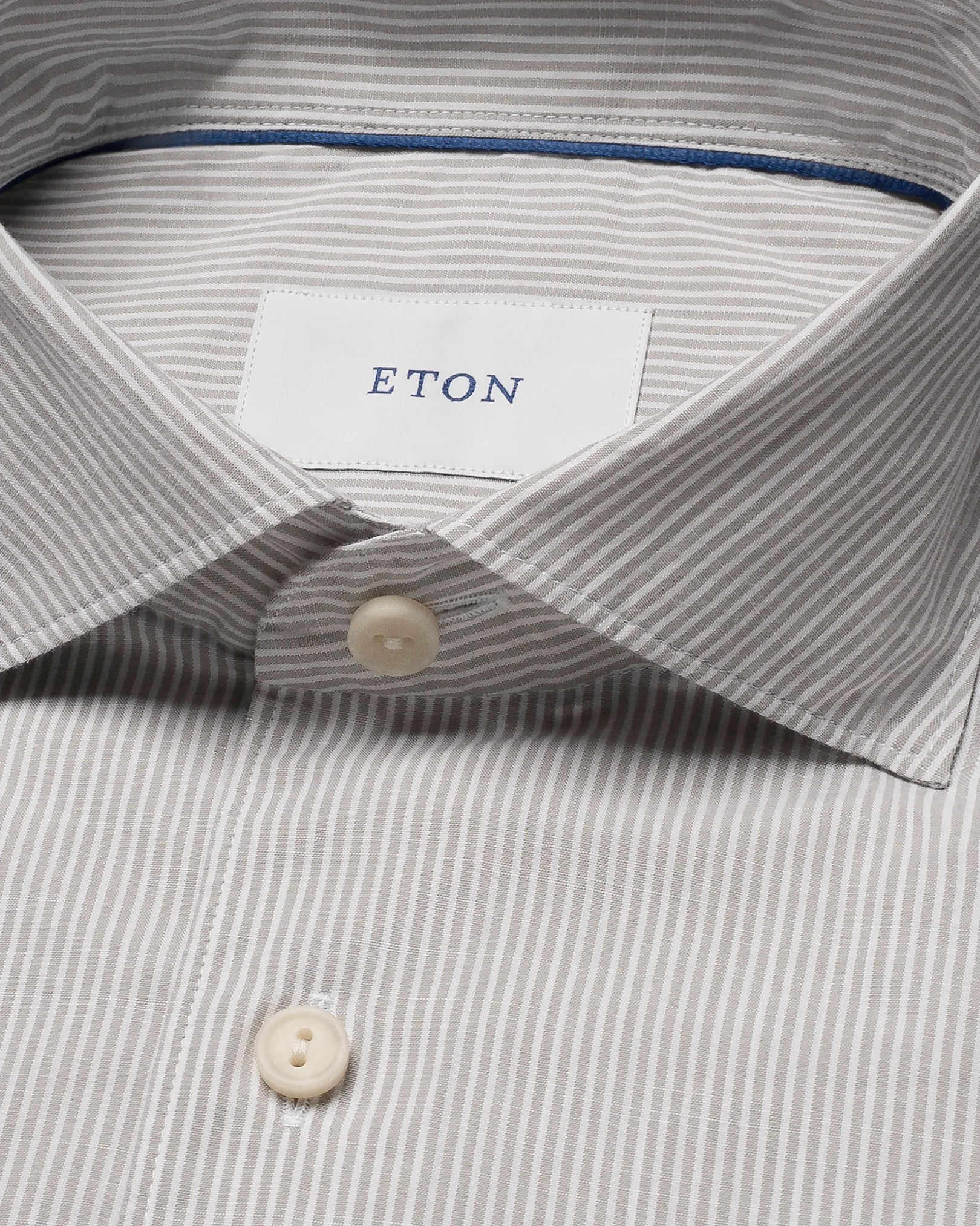 Eton - beige striped chambray shirt