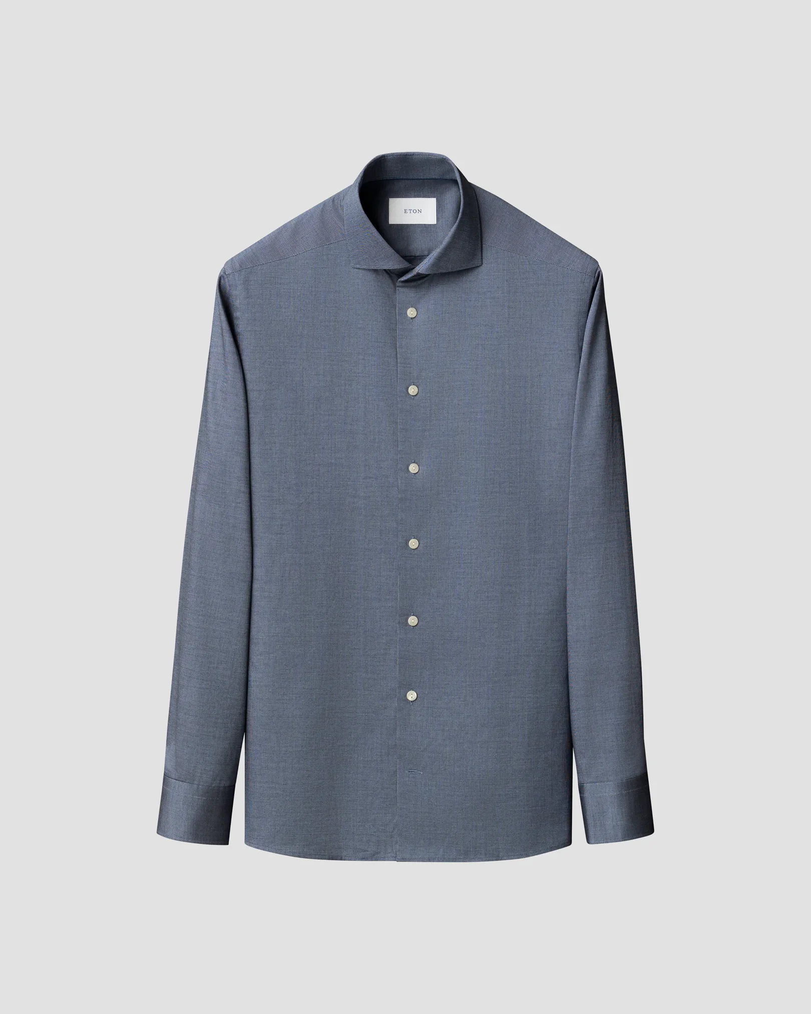 Eton - navy blue solid signature oxford shirt wide spread 266