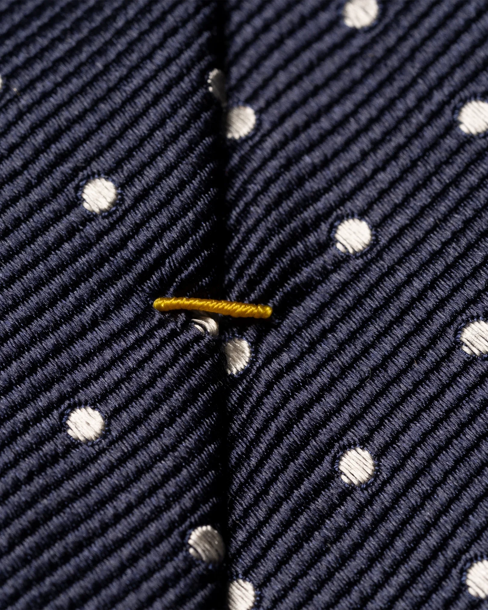 Cravate bleu marine en soie à pois