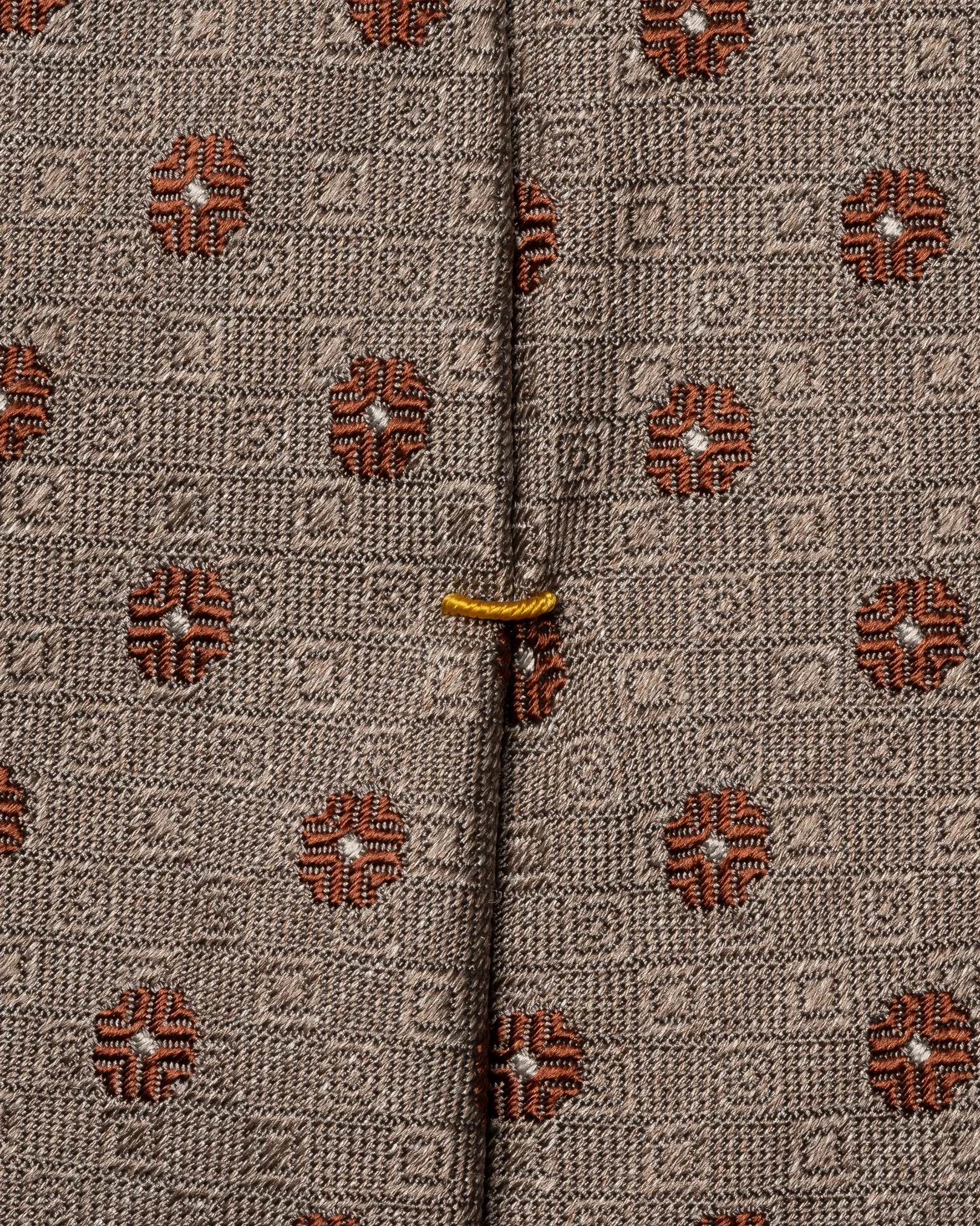 Eton - beige floral woven shantung silk tie