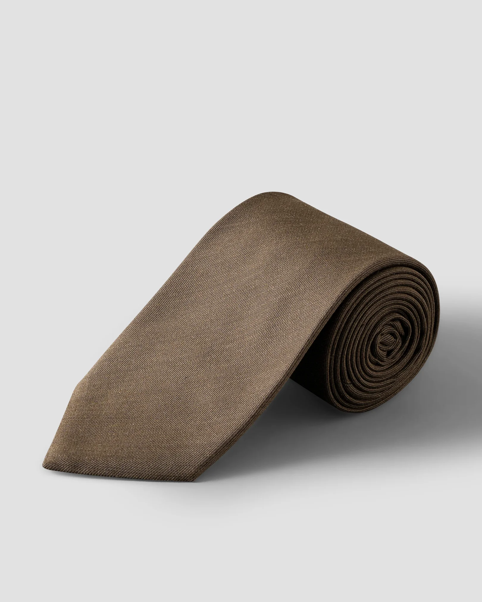 Eton - dark green solid woven shantung silk tie