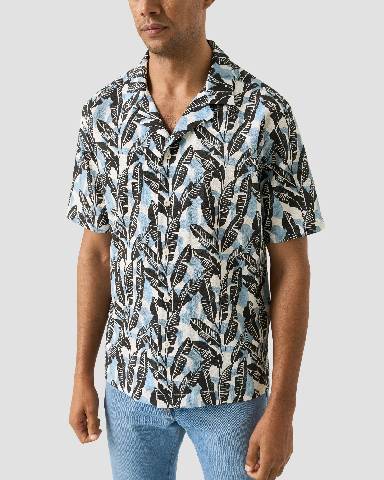 Eton - palm tree resort shirt