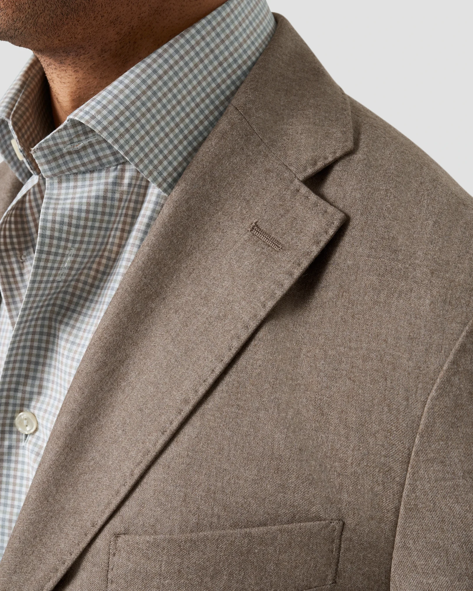 Eton - wool flannel soft jacket beige wool flannel soft jacket