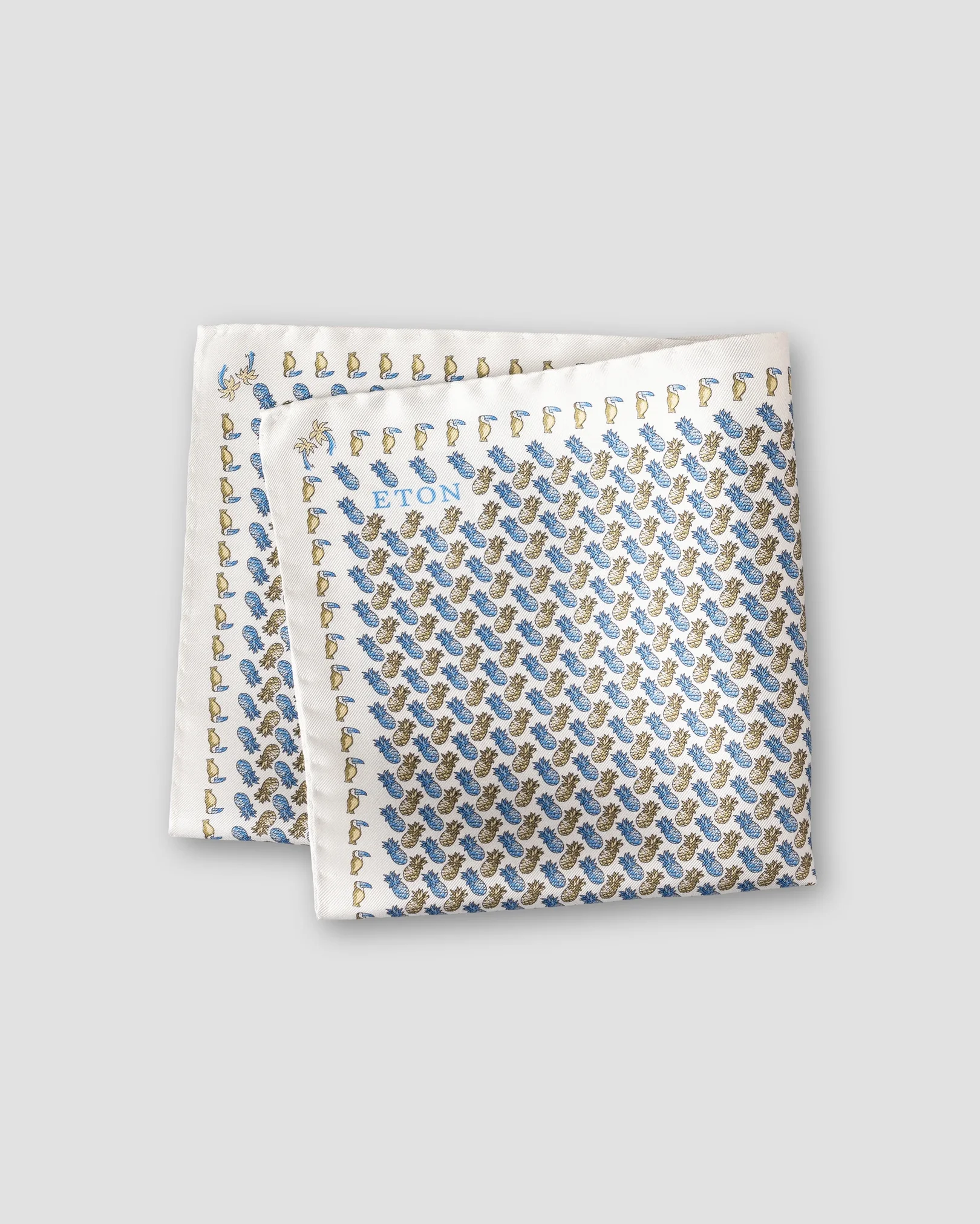 Eton - white ananas silktwill pocket square