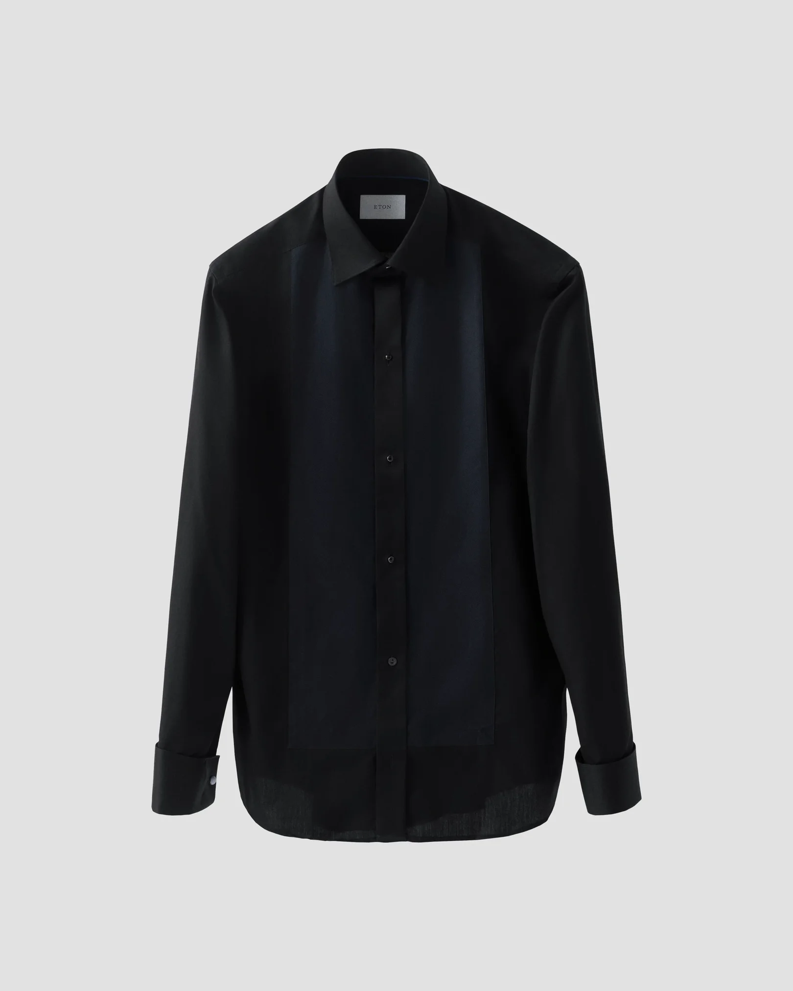 Eton - black dobby bib front shirt