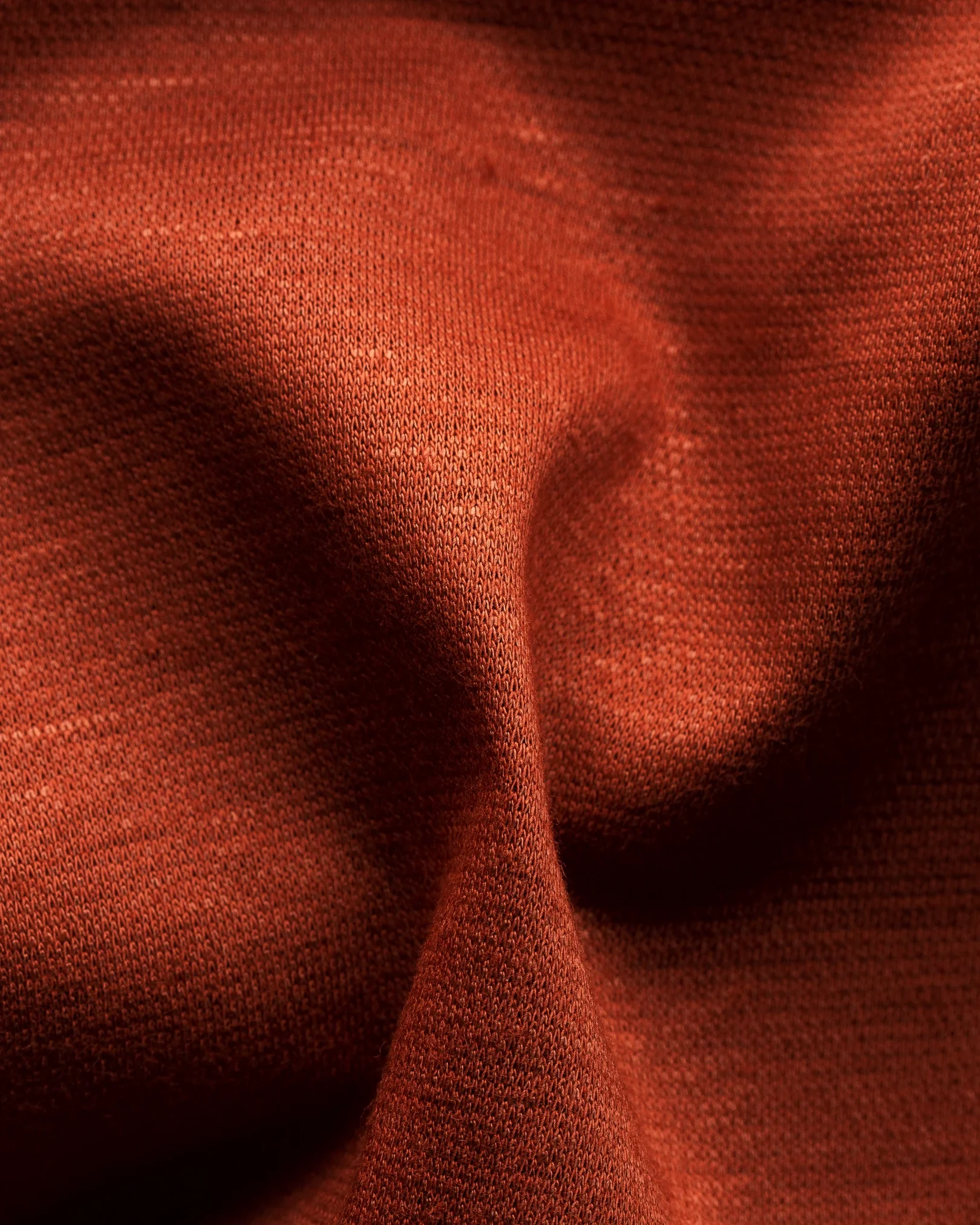 Eton - orange pique open collar cotton linen short sleeve