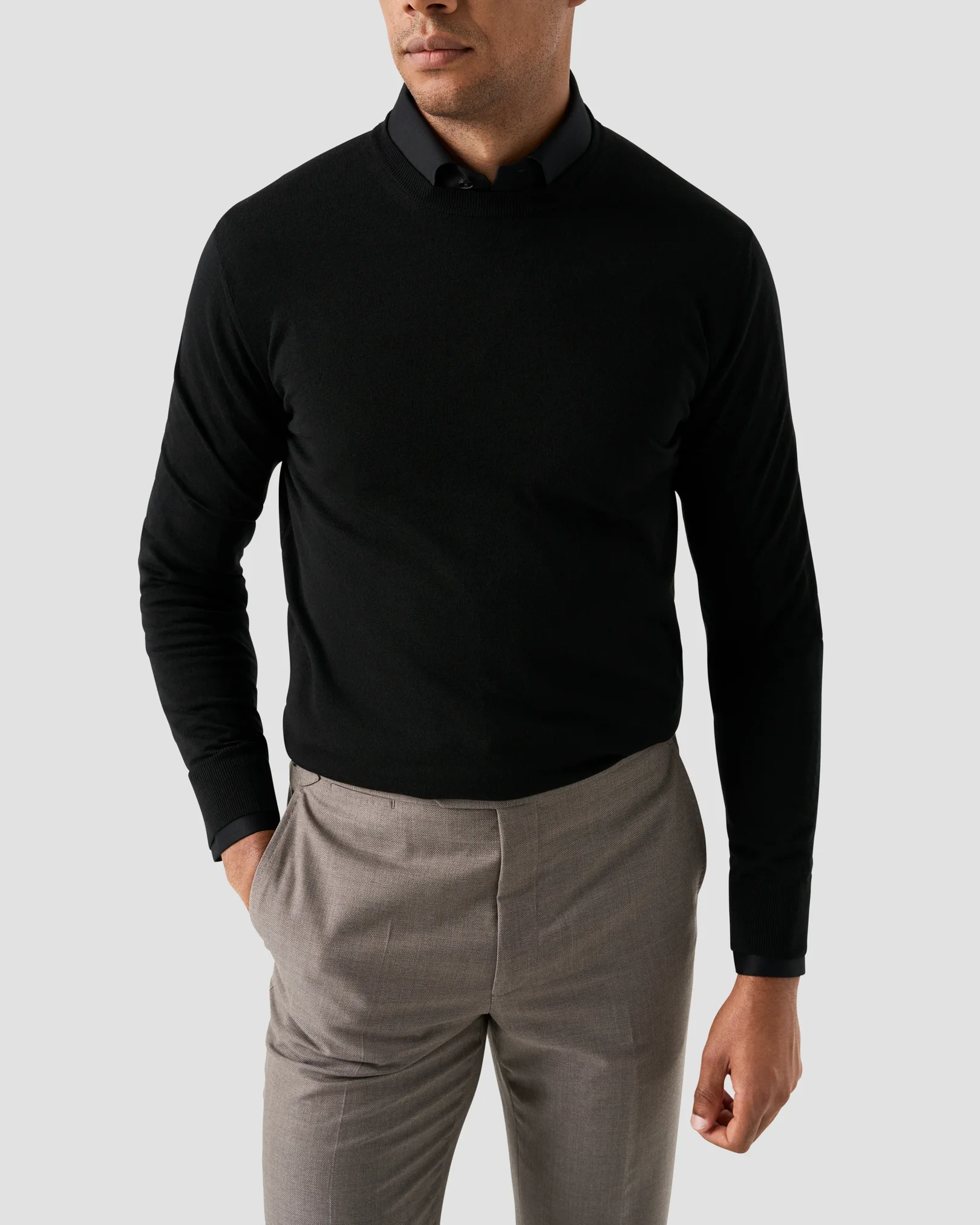 Eton - black knitted merino