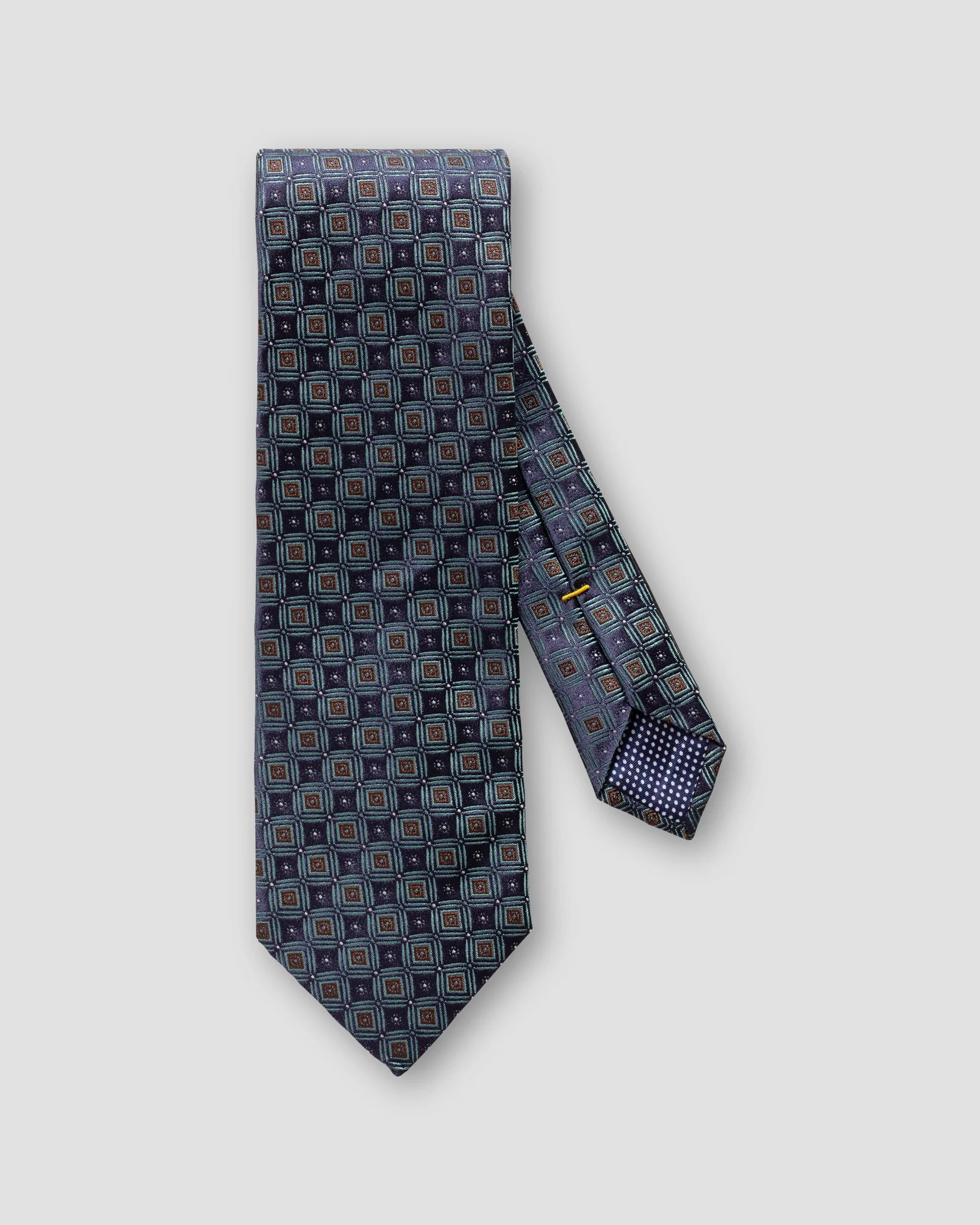 Eton - blue on blue woven checks silk tie