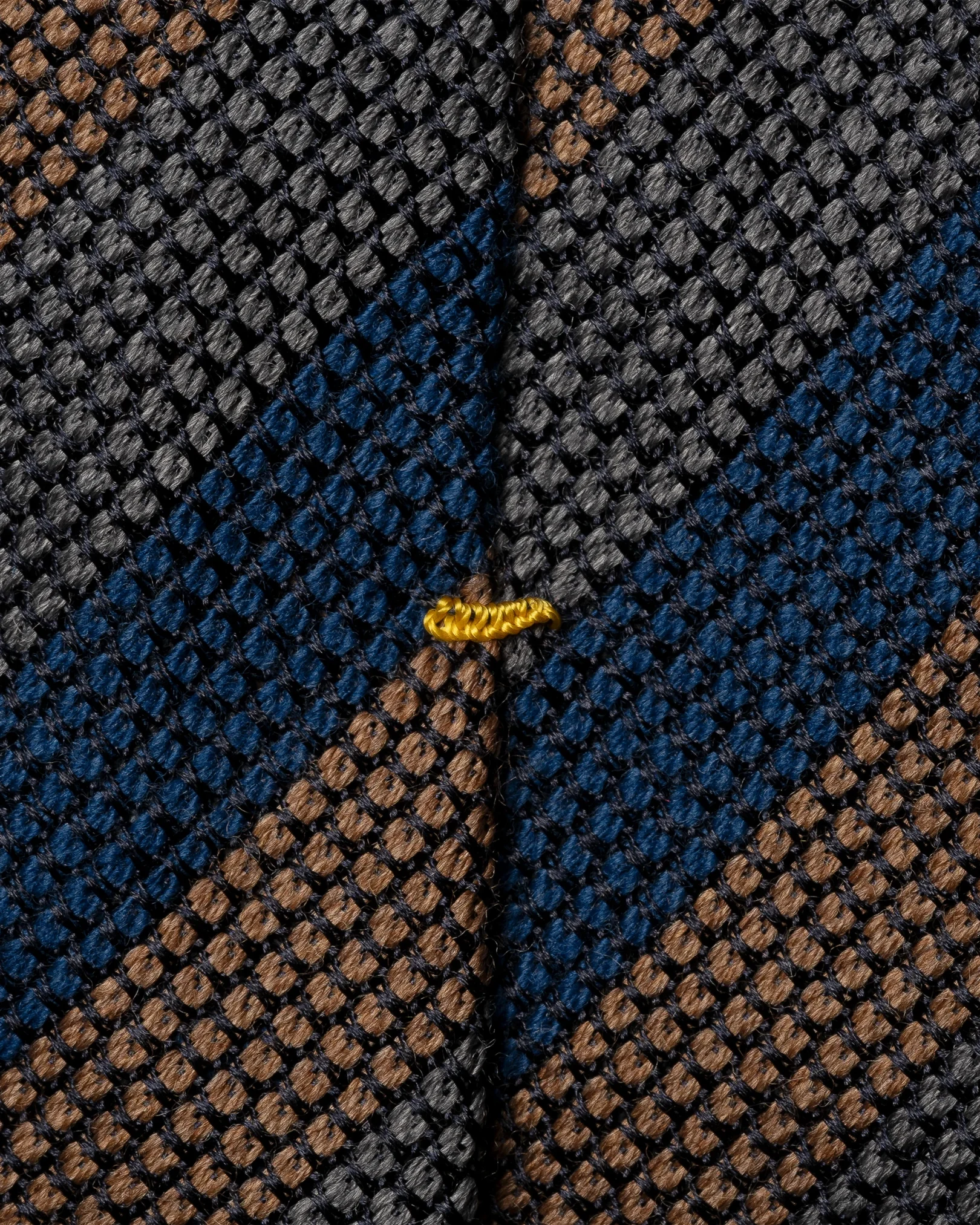 Eton - silk wool grenadine tie dark brown