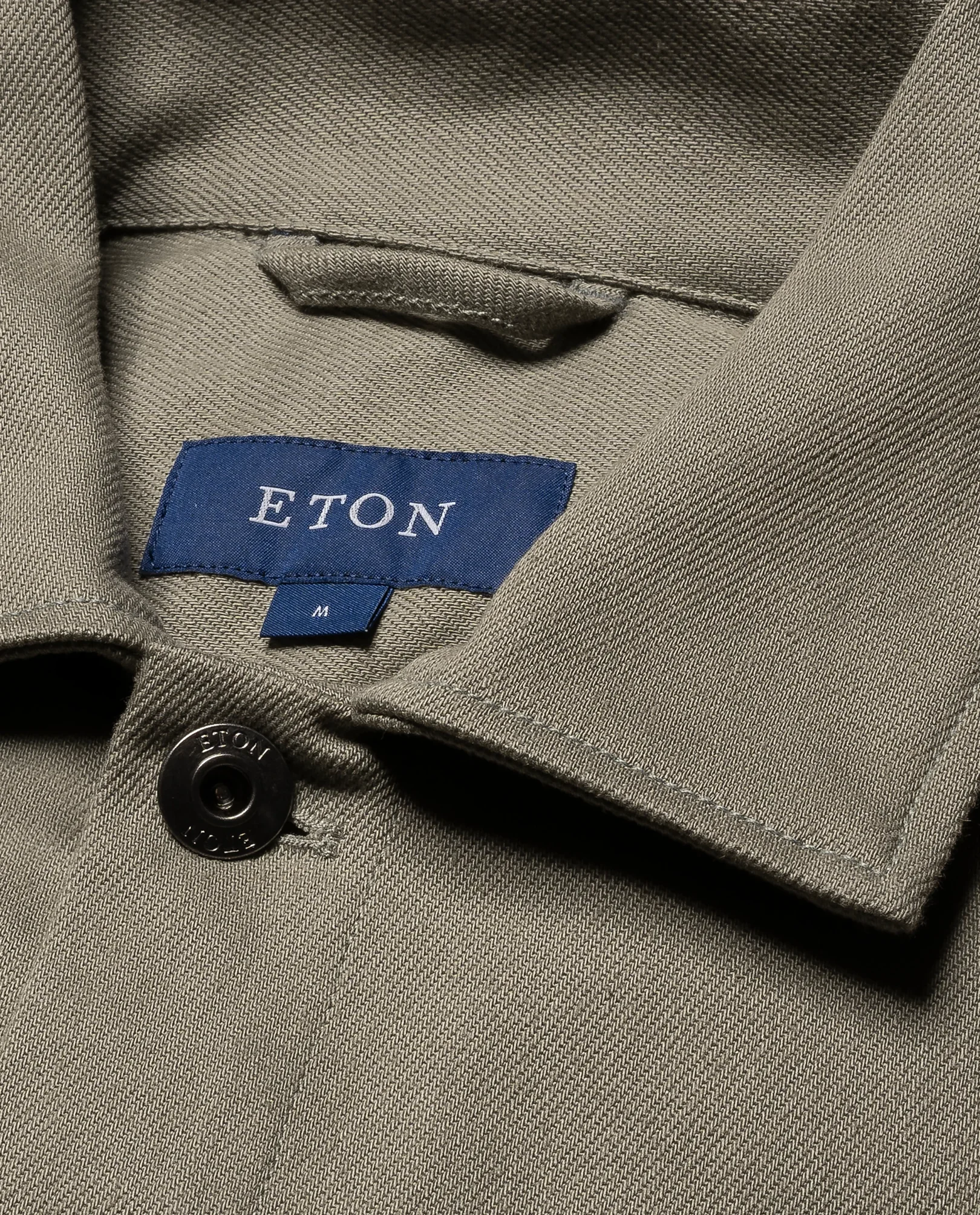 Eton - mid green turndown collar overshirt