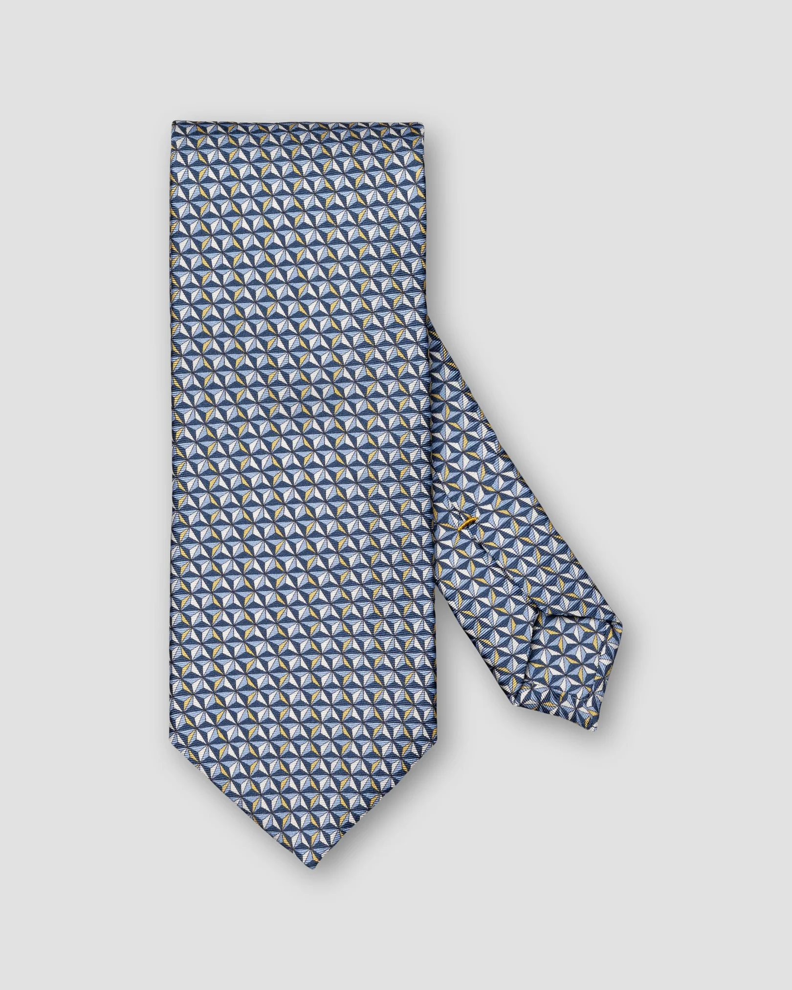 Eton - blue geometric silk twill printed tie