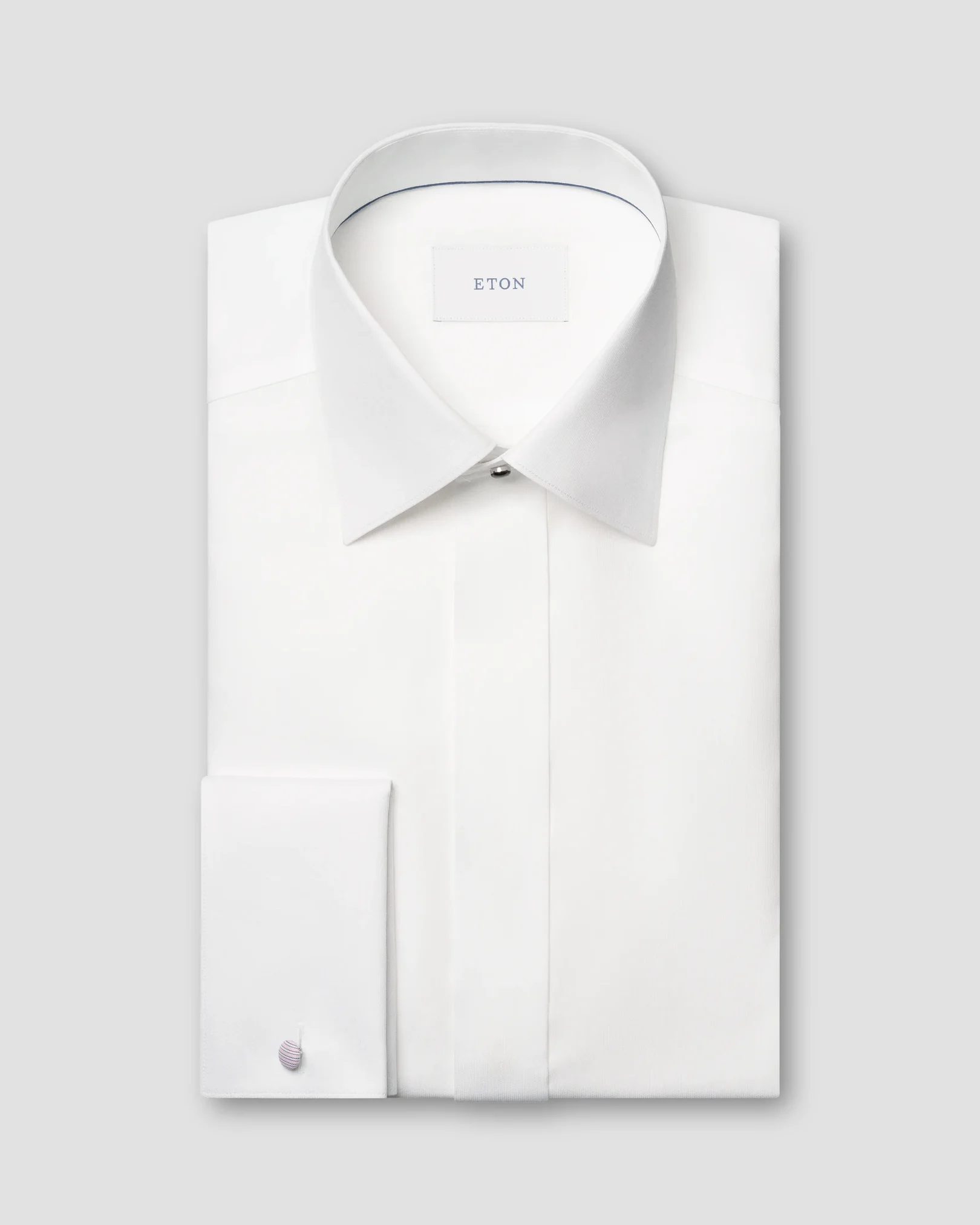 Eton - white semi solid evening shirt