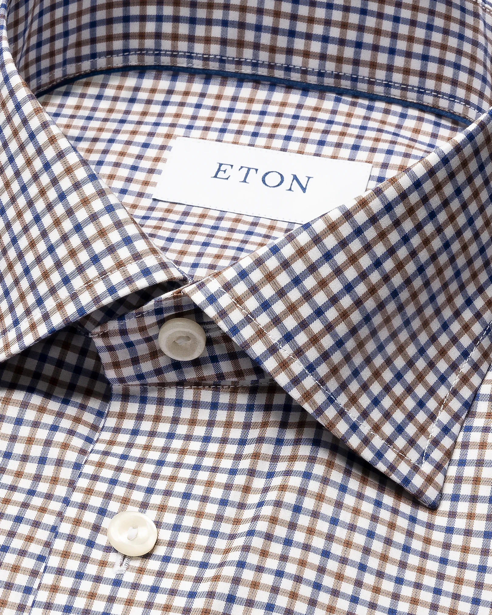 Eton - micro check fine twill shirt