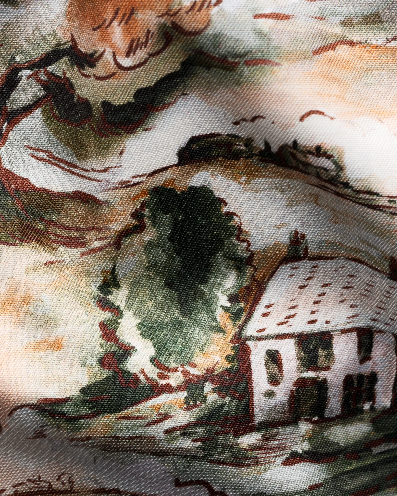 Eton - handpainted motif twill shirt cut away