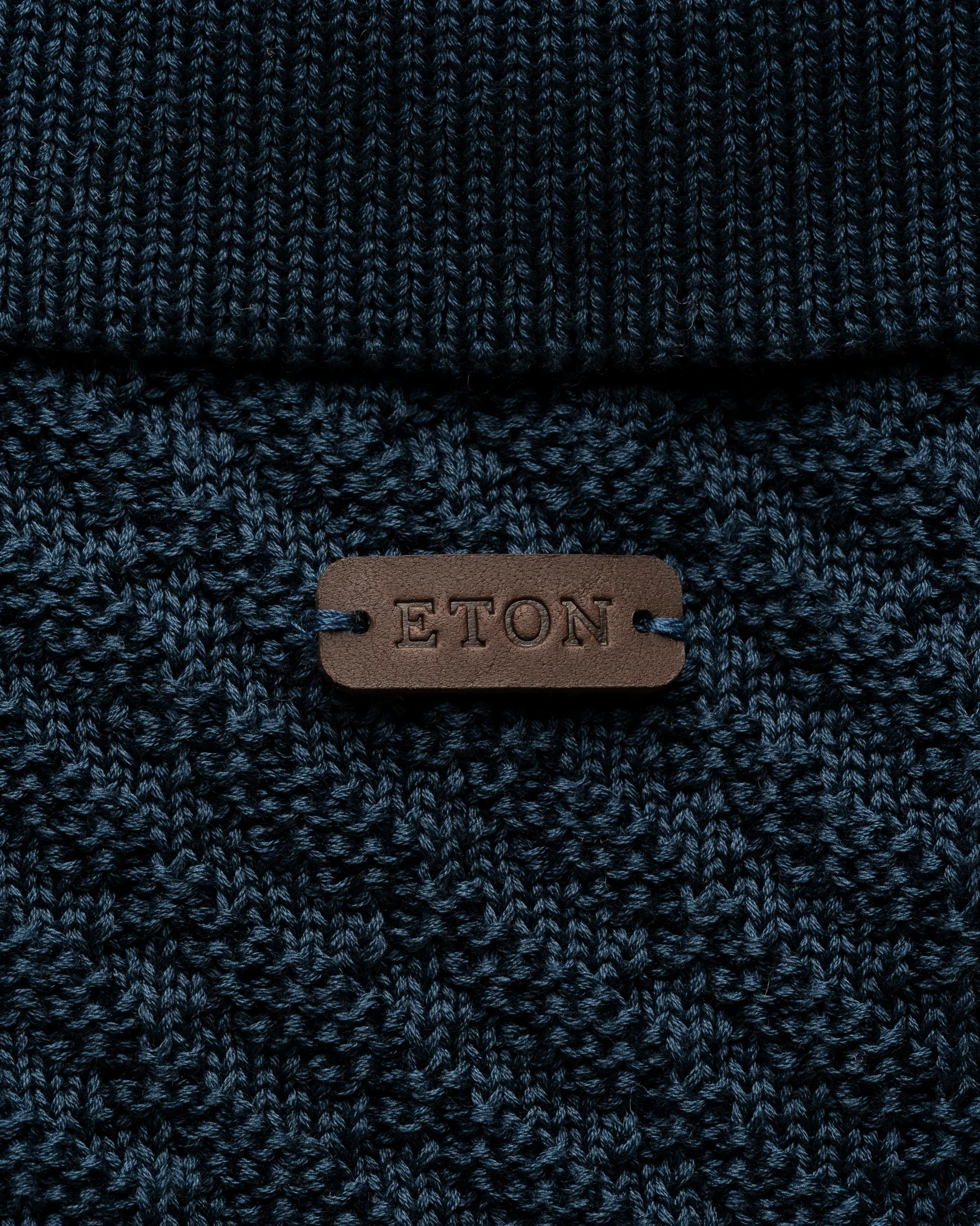 Eton - mid blue cotton structure cardigan