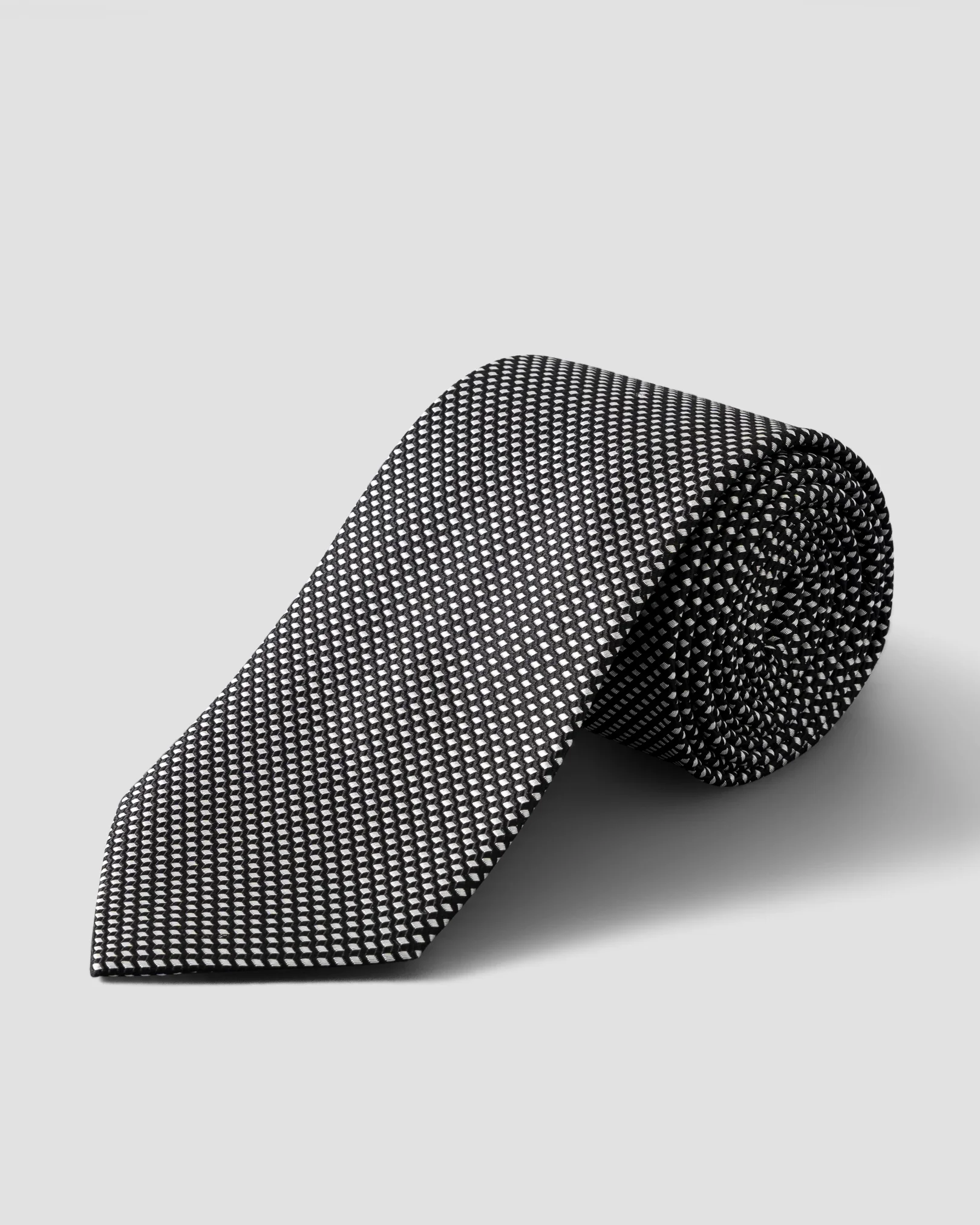 Black Geometric Woven Tie