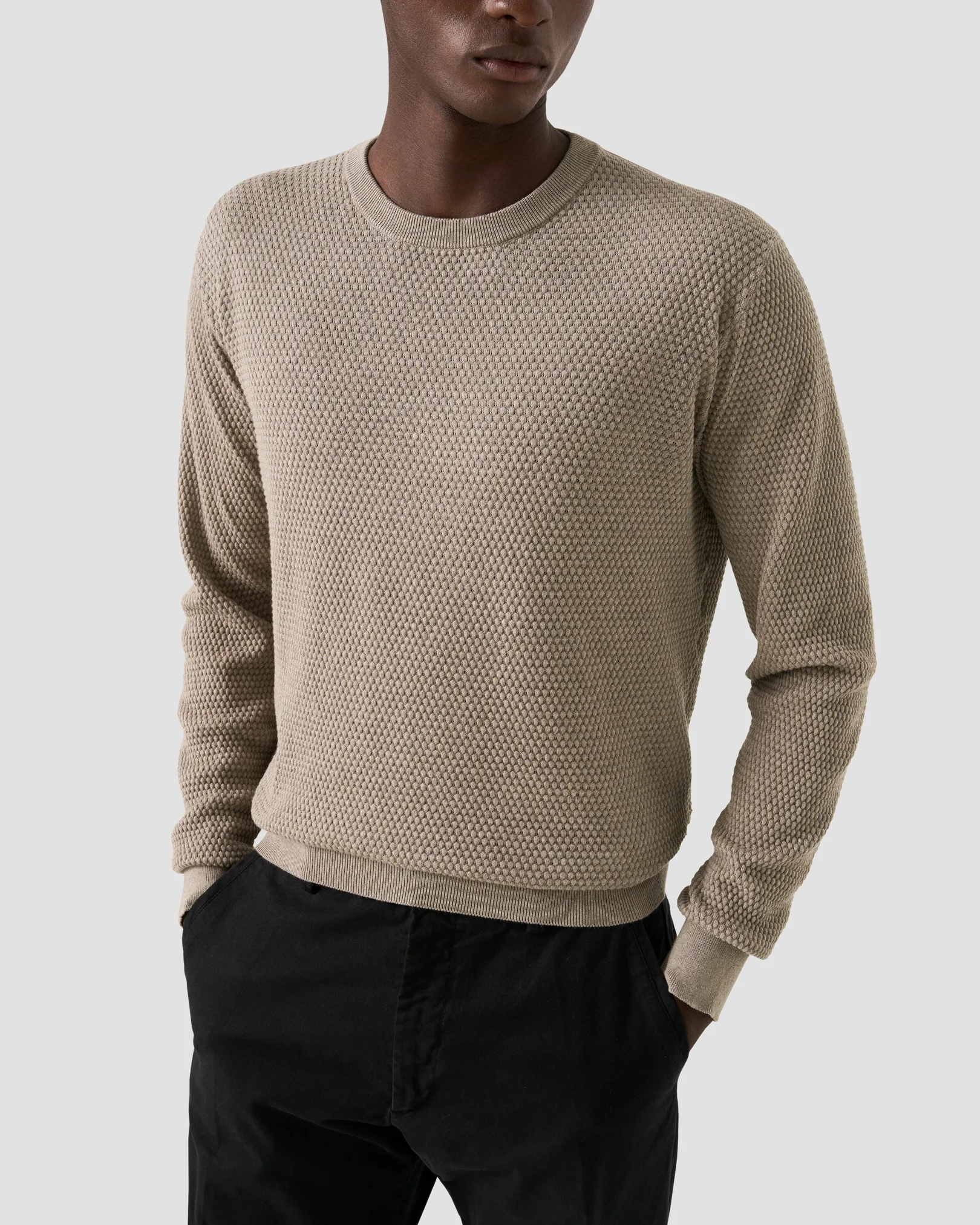 Eton - beige structure knit cotton 258