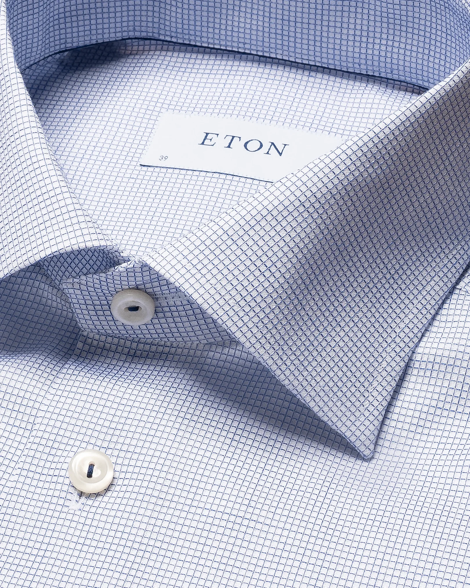 Eton - mid blue signature cotton shirt