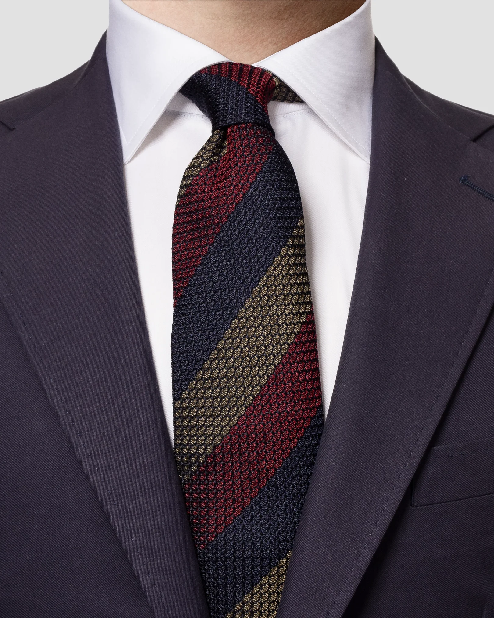 Eton - blue and brown grenadine tie