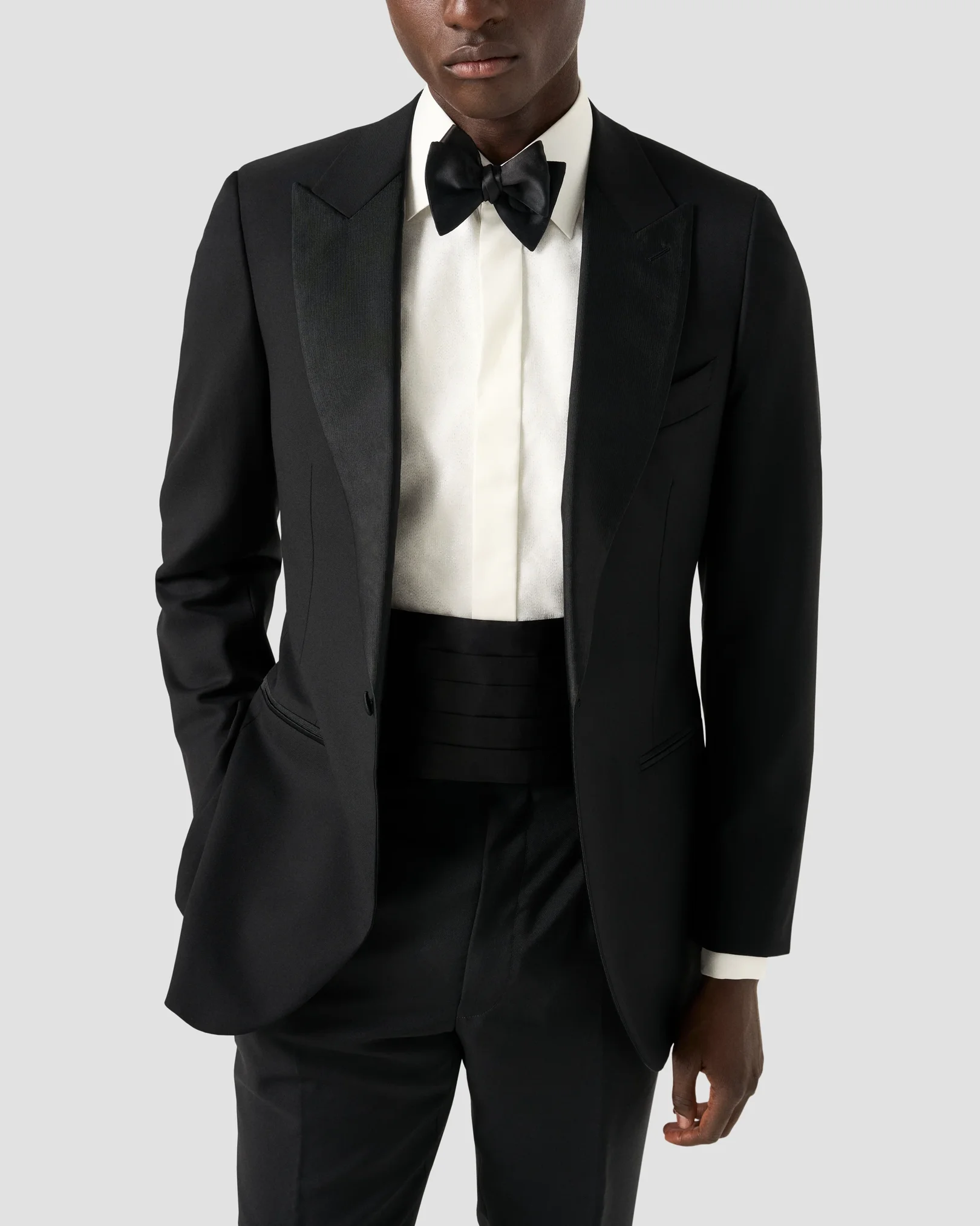 Eton - lurex paisley bib evening shirt