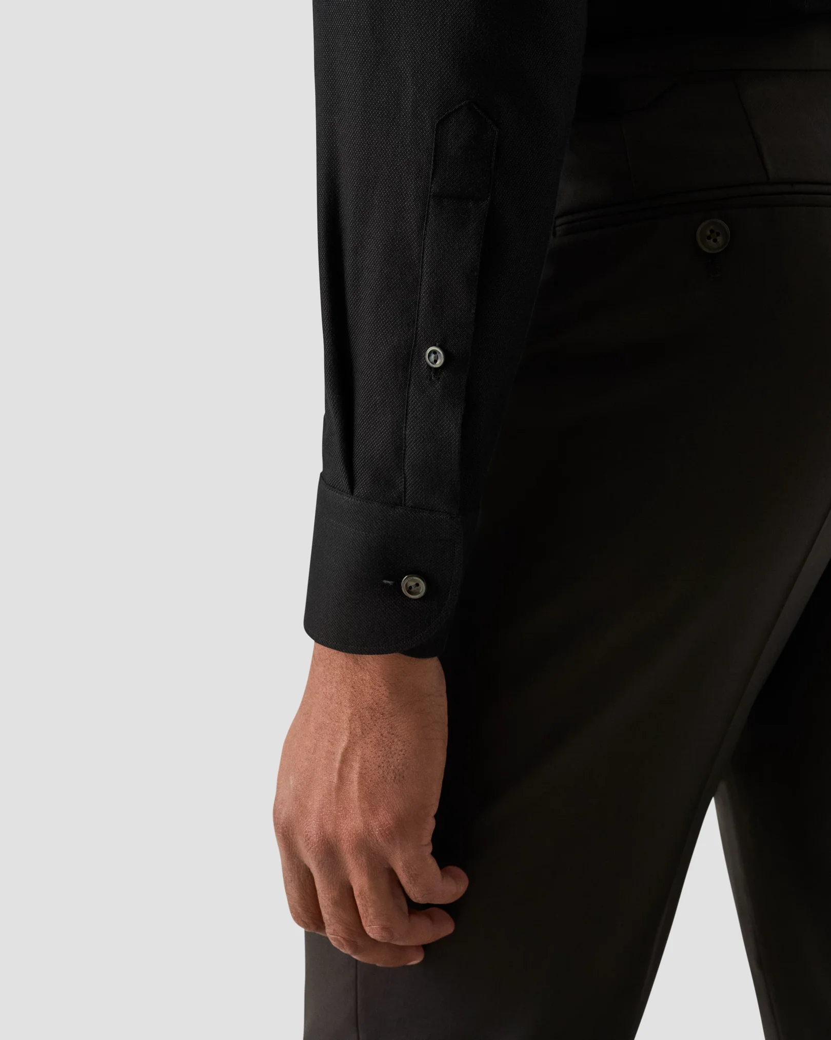 Eton - black cotton cashmere silk