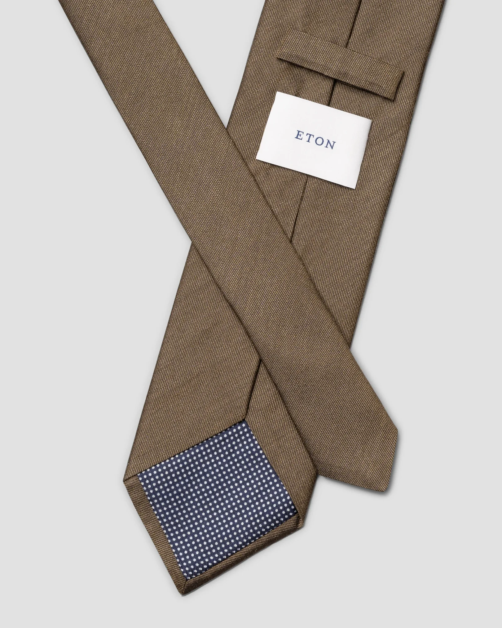 Eton - dark green solid woven shantung silk tie