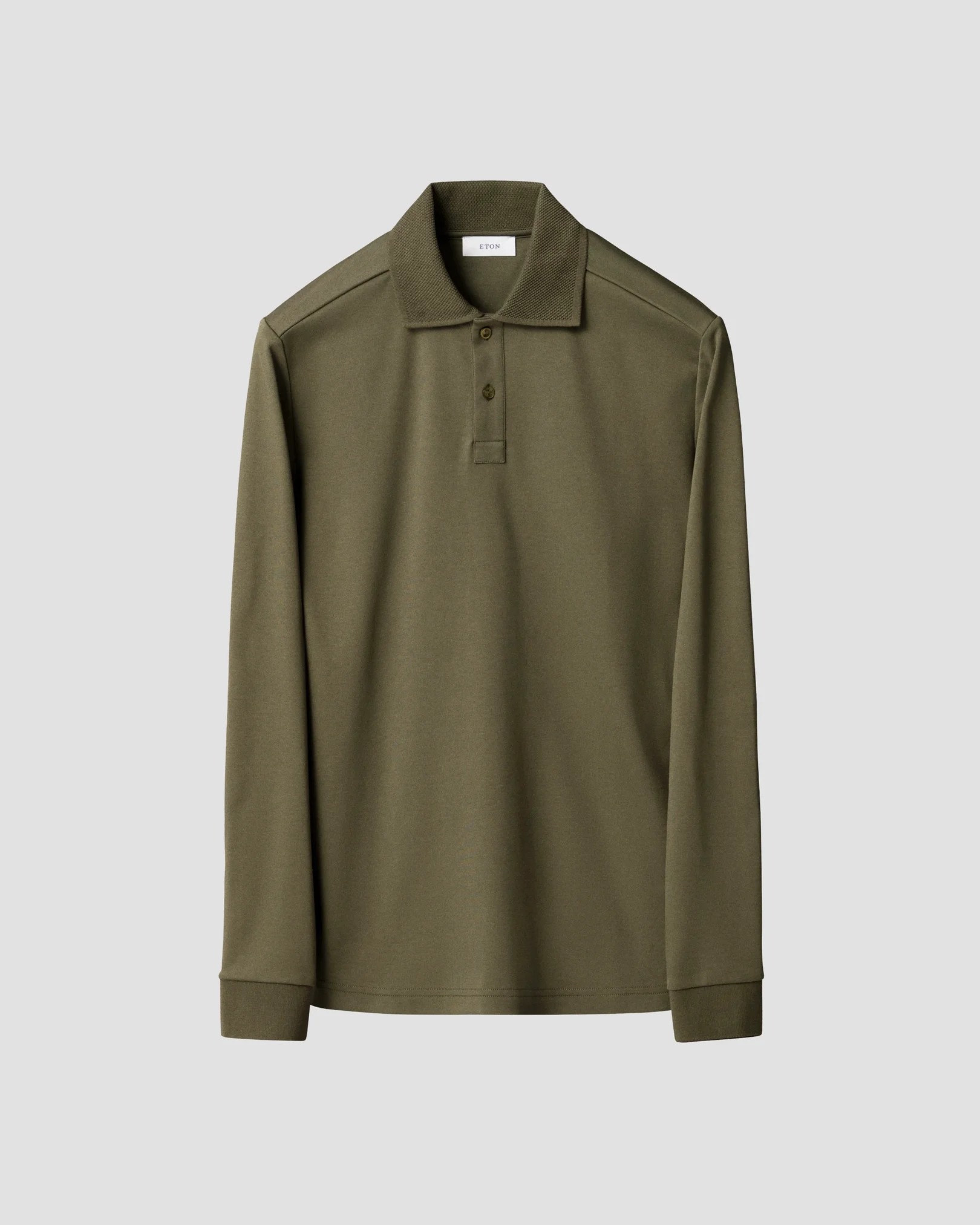 Eton - dark green interlock polo shirt
