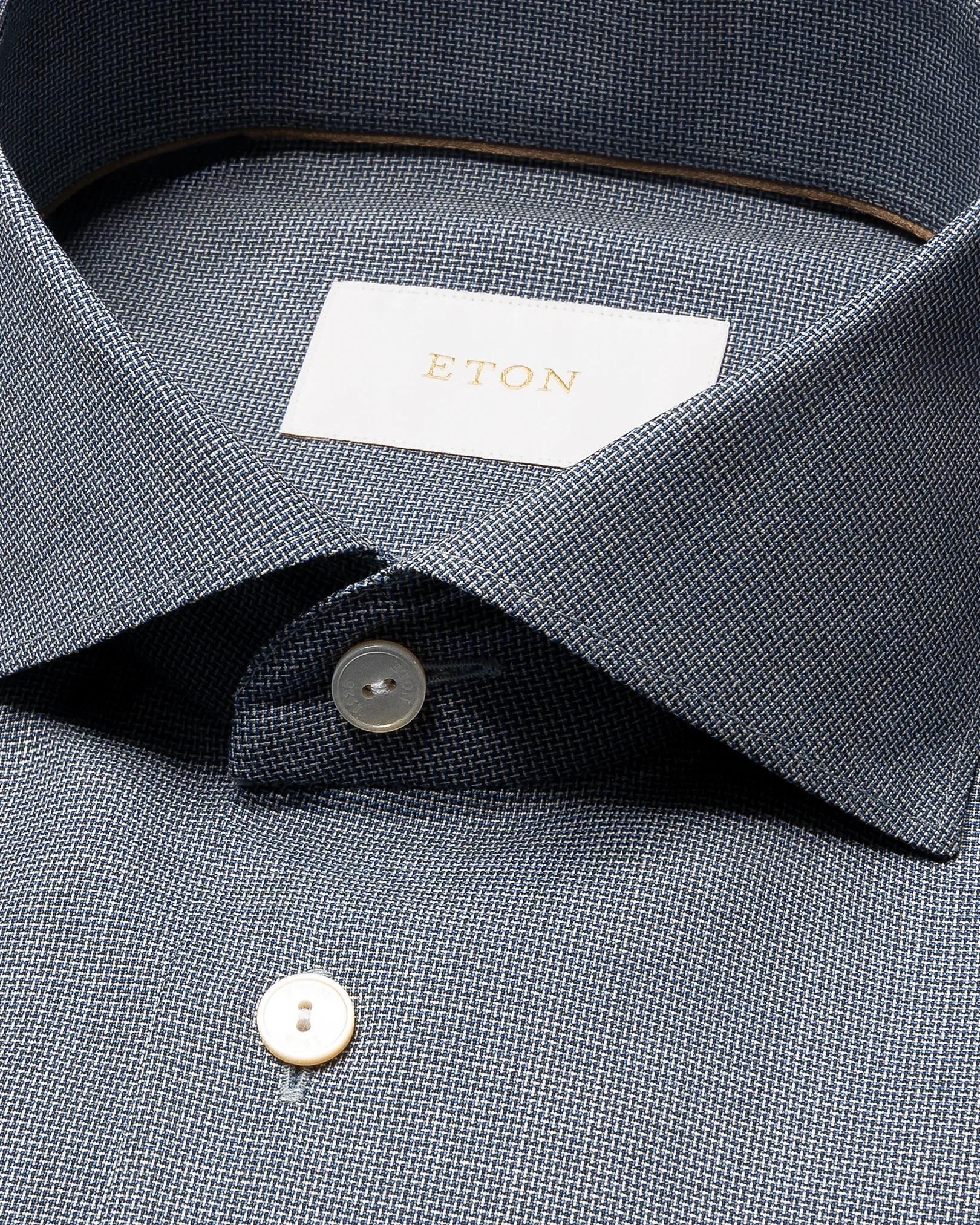 Eton - semi solid merino shirt wide spread