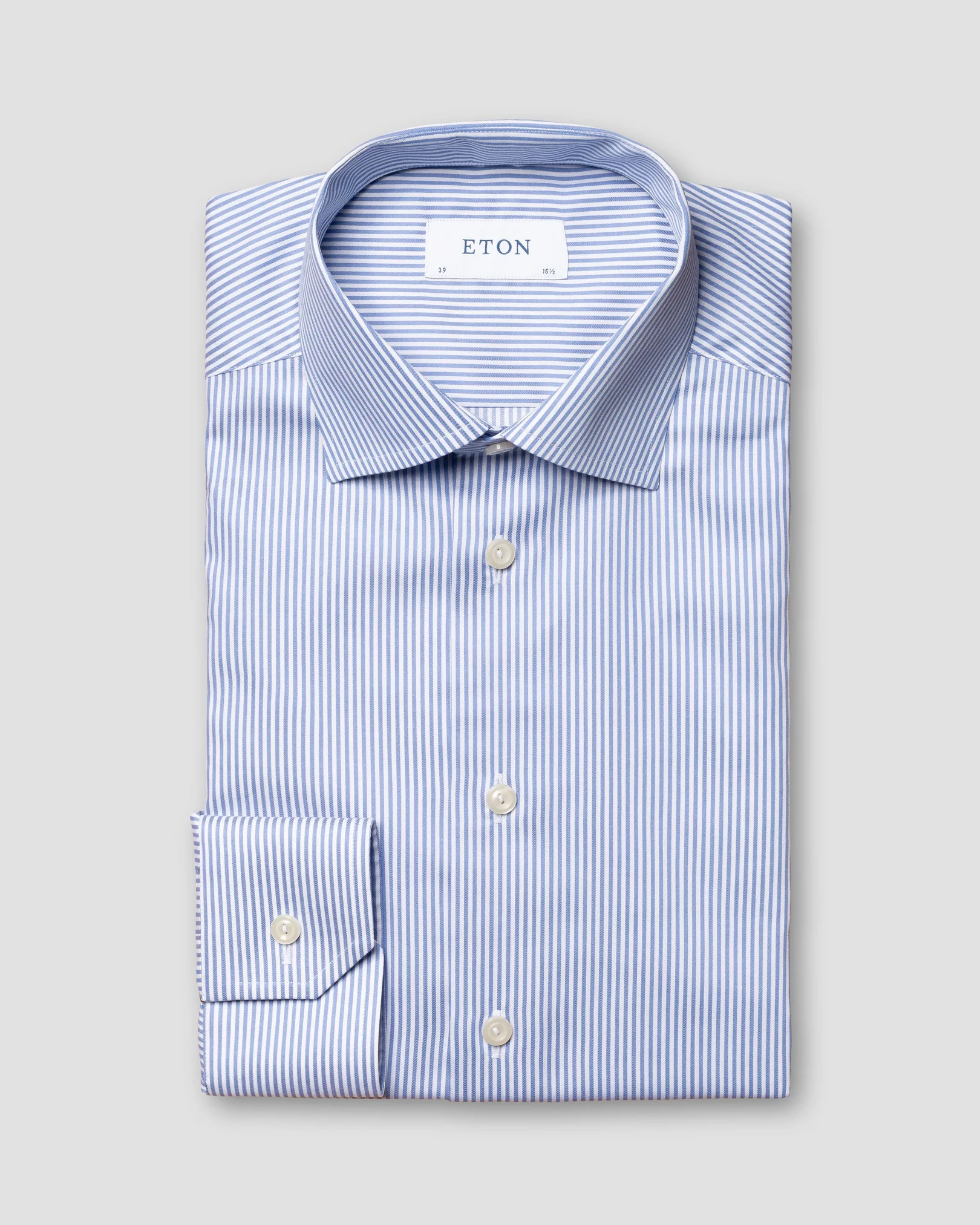 Eton - blue striped fine twill shirt