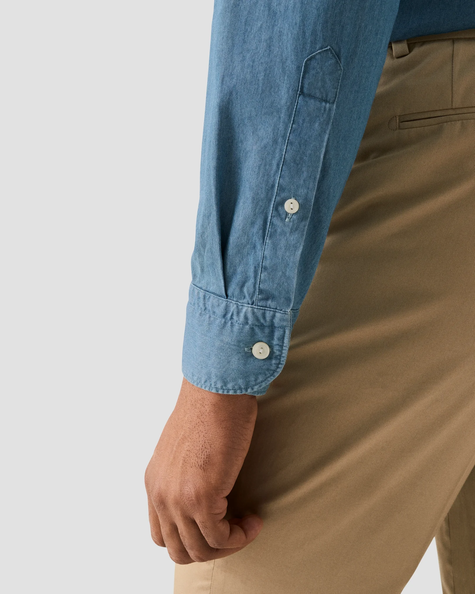 Eton - dark blue lightweight denim shirt