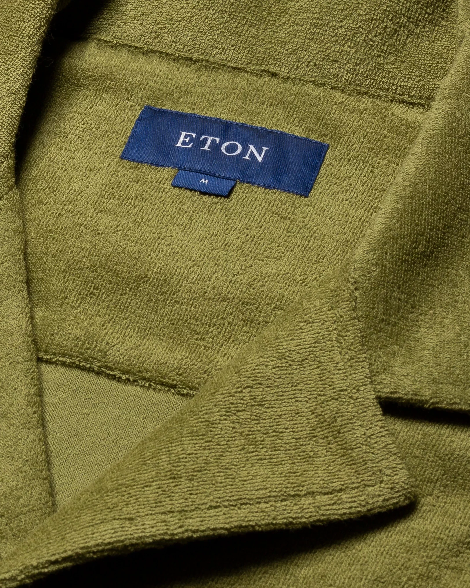 Eton - dark green jerseyterryfrotte turn down short terry terry