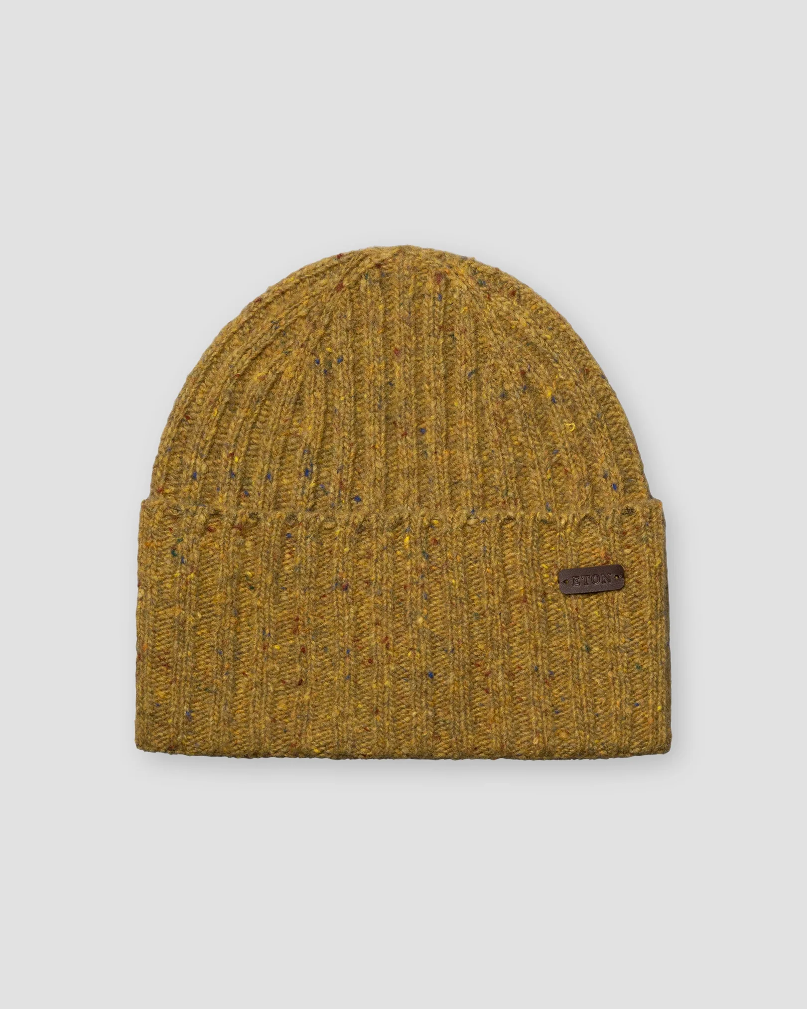 Eton - donegal wool blend beanie yellow donegal wool blend beanie