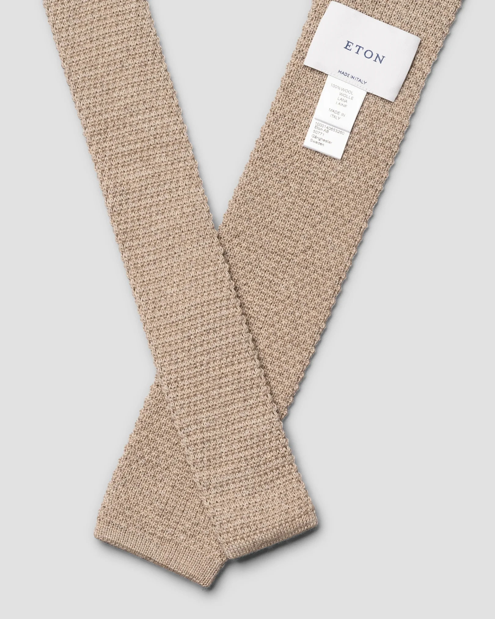 Eton - knit wool tie beige knit wool tie